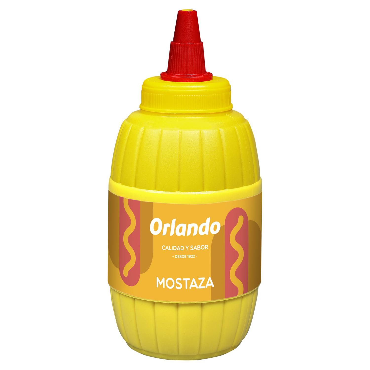 Mostaza Orlando sin gluten envase 290 g. — otra vista del envase