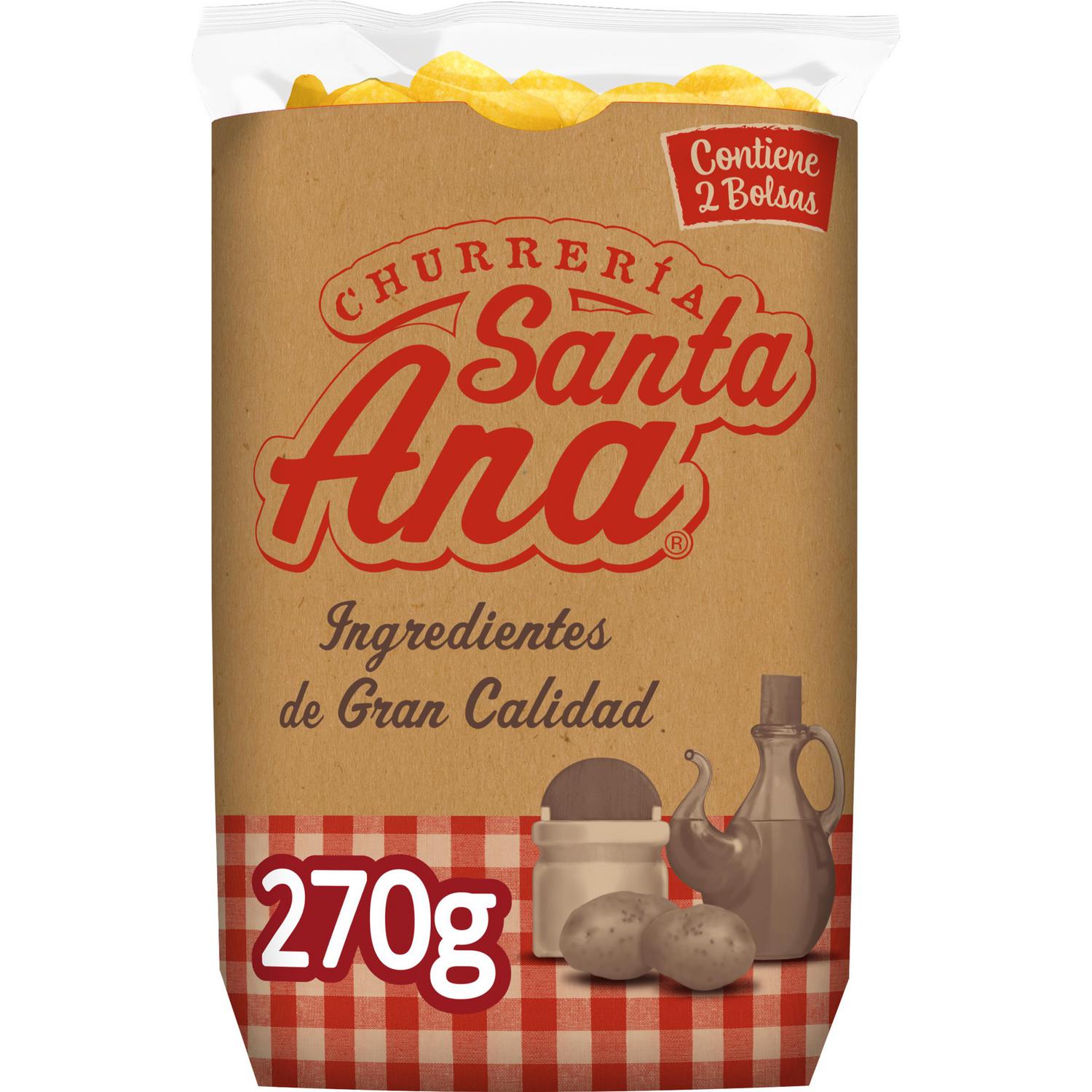 Patatas fritas churrería Santa Ana sin gluten pack de 2 bolsas de 135 g. — otra vista del envase