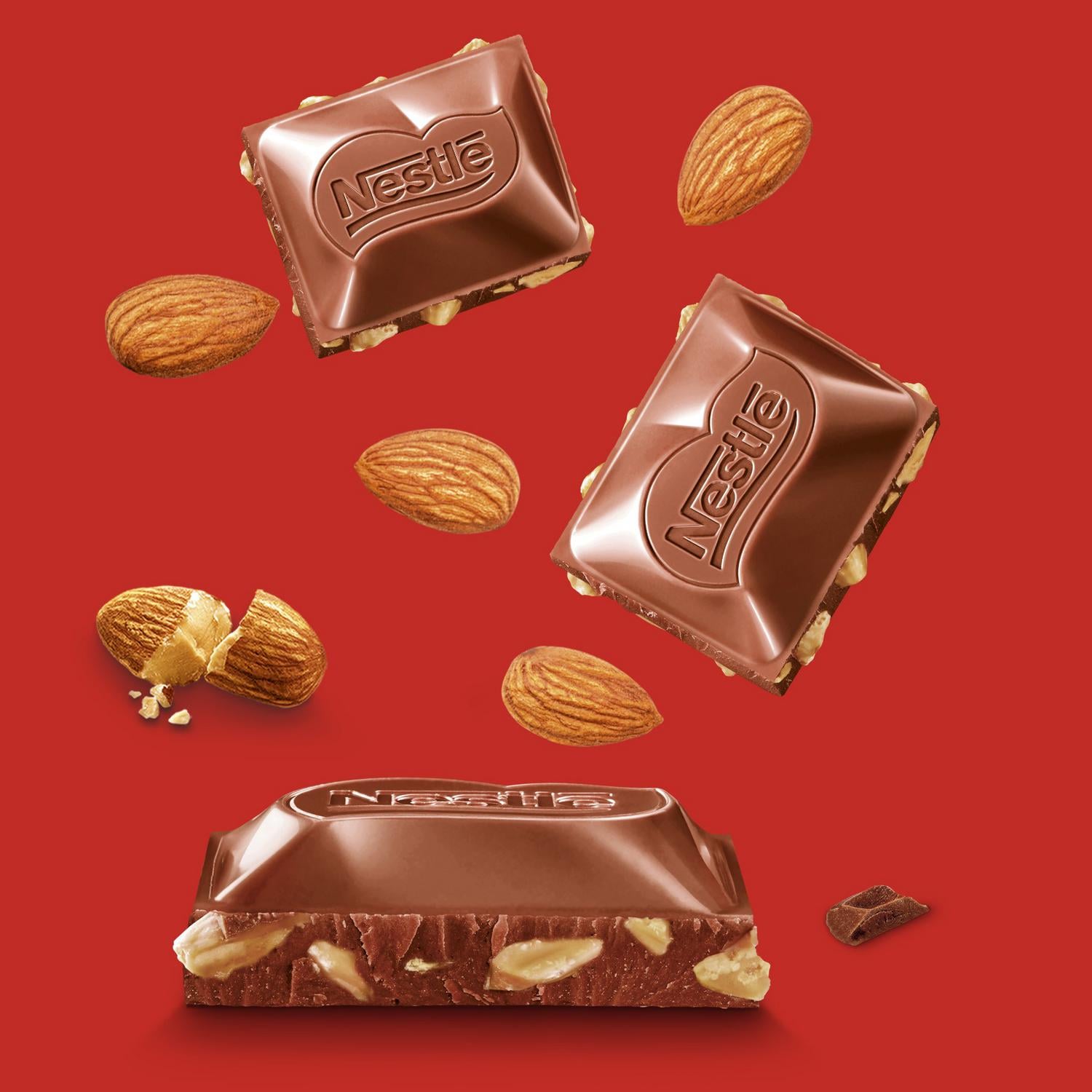 Chocolate con leche y almendras Nestlé Extrafino sin gluten 250 g. — otra vista del envase