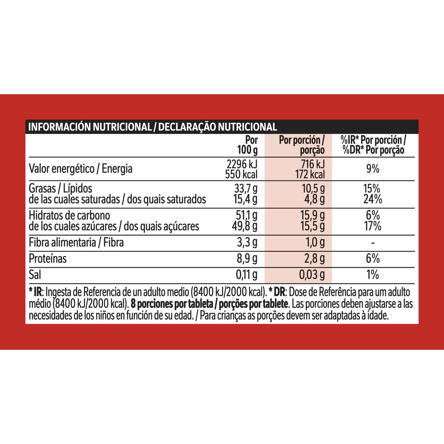 Chocolate con leche y almendras Nestlé Extrafino sin gluten 250 g. — otra vista del envase