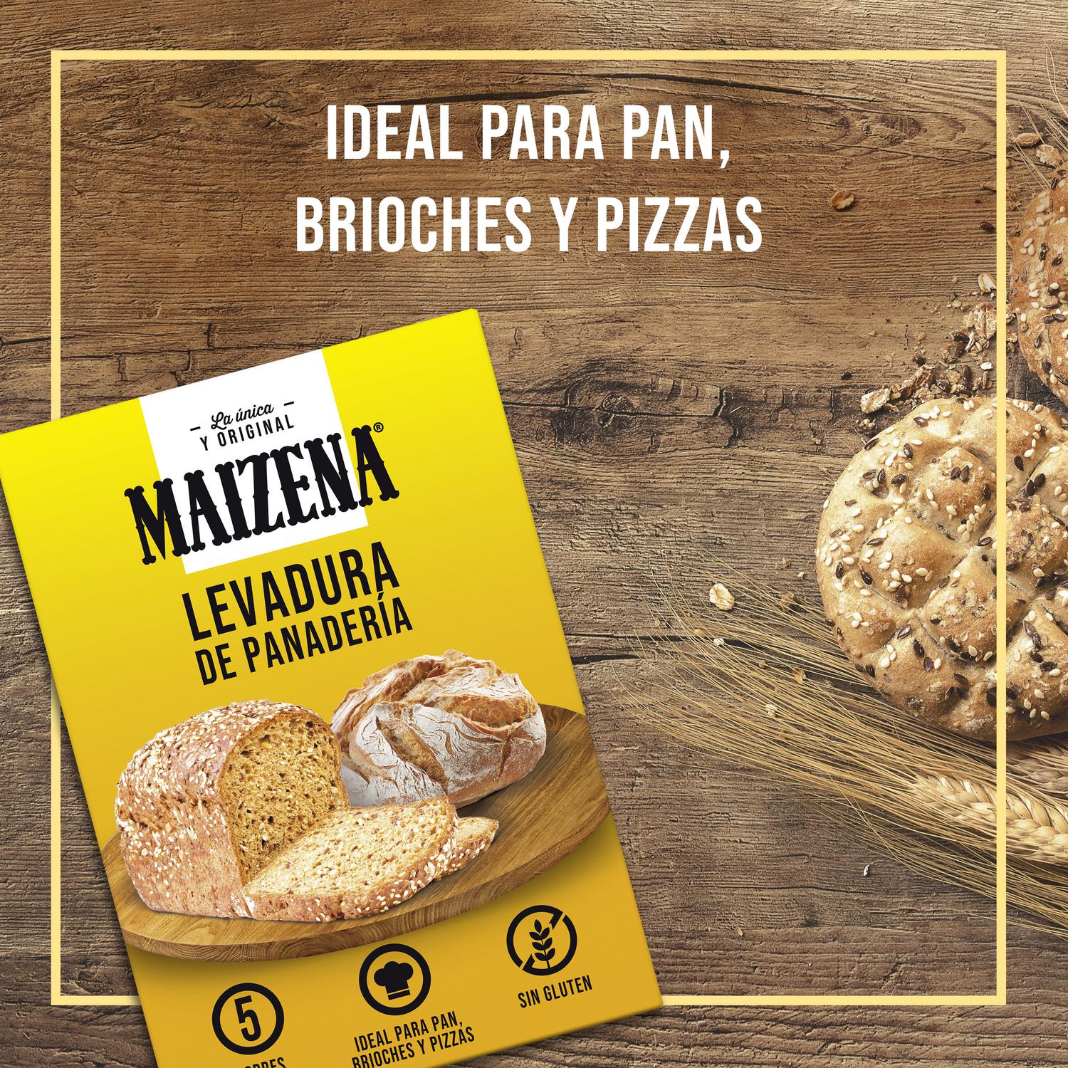 Levadura de panadería Maizena sin gluten 27,5 g. — otra vista del envase