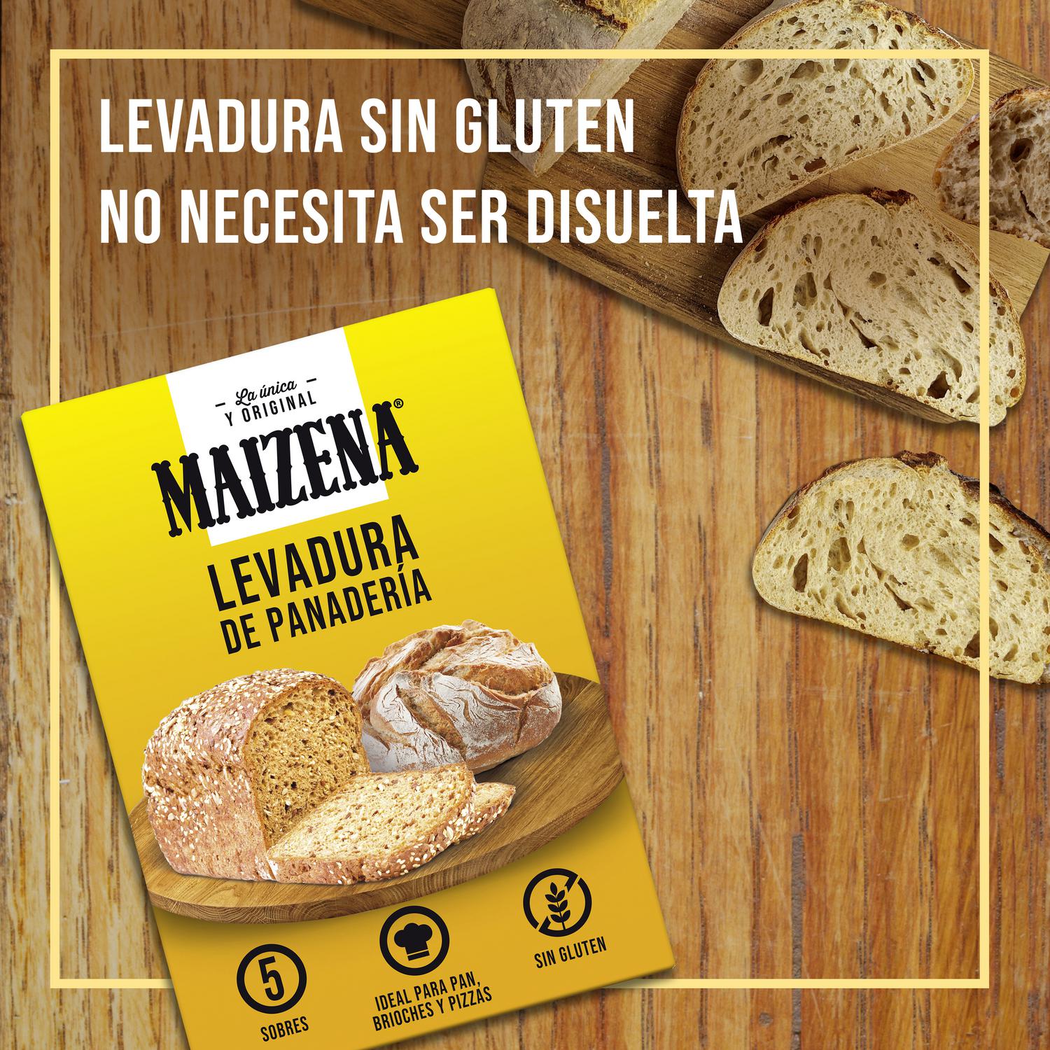 Levadura de panadería Maizena sin gluten 27,5 g. — otra vista del envase