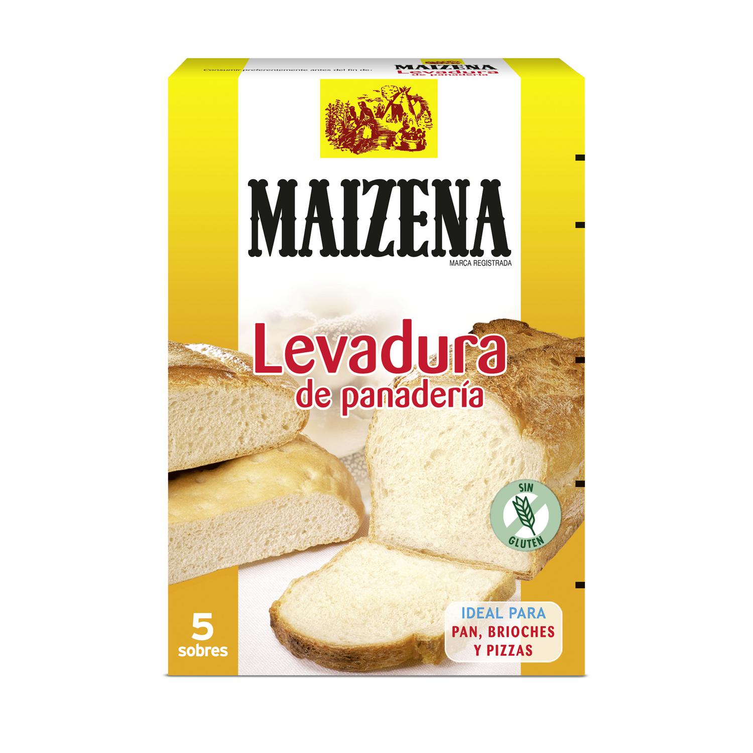 Levadura de panadería Maizena sin gluten 27,5 g. — otra vista del envase
