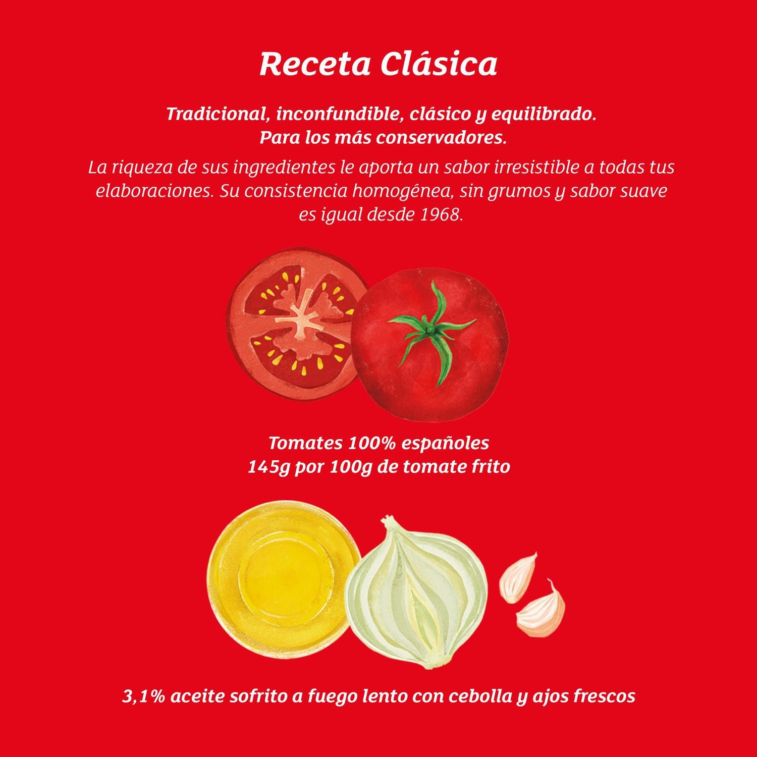 Tomate frito Orlando sin gluten pack de 3 briks de 212 g. — otra vista del envase