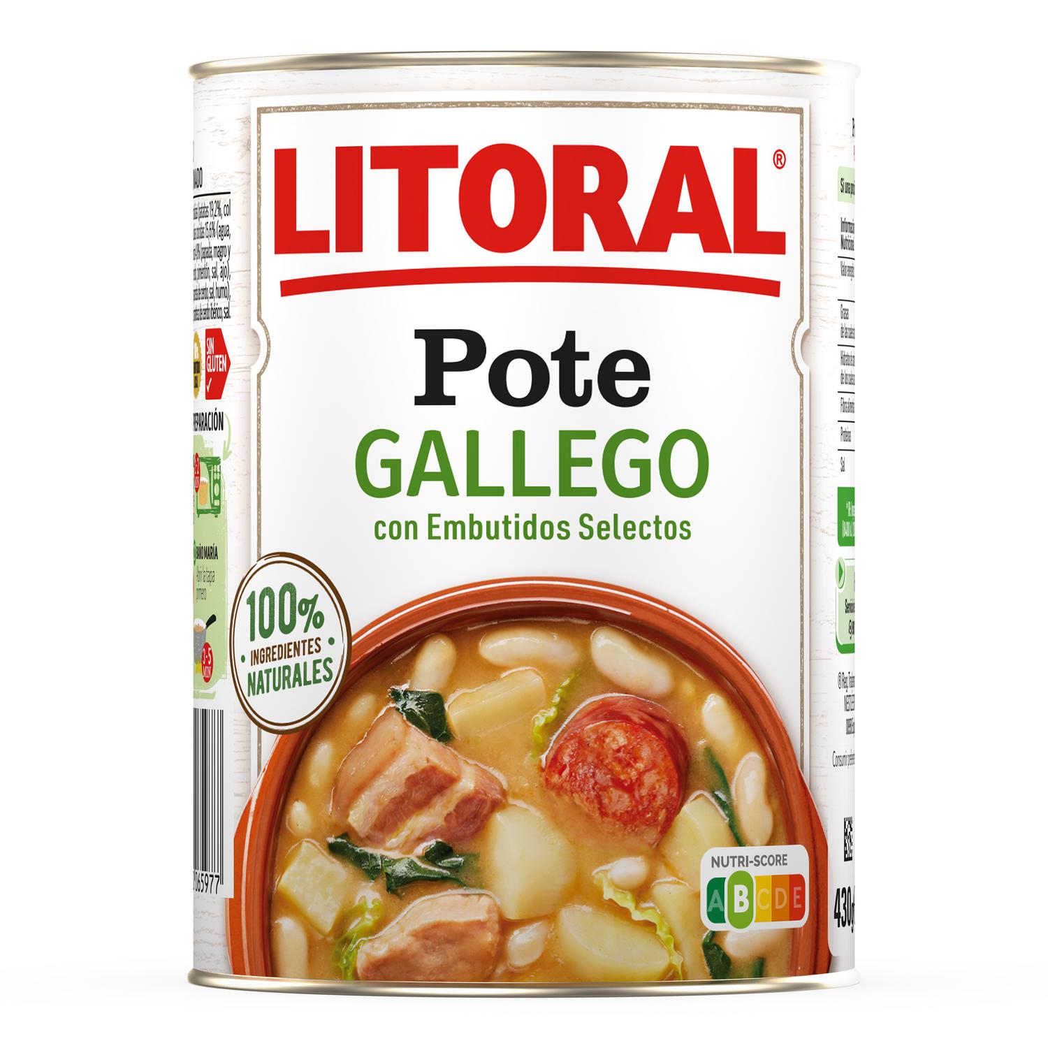 Pote gallego Litoral sin gluten 430 g. — otra vista del envase