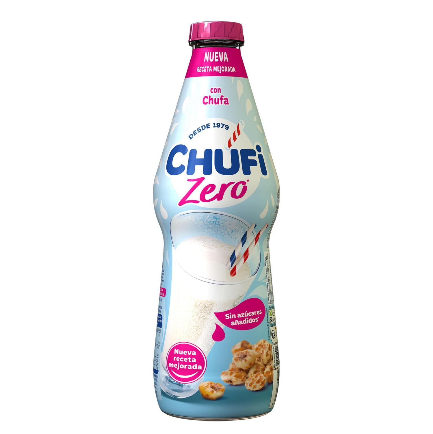 Horchata de chufa sin azúcar añadido Chufi Zero sin gluten y sin lactosa botella 1 l. — otra vista del envase