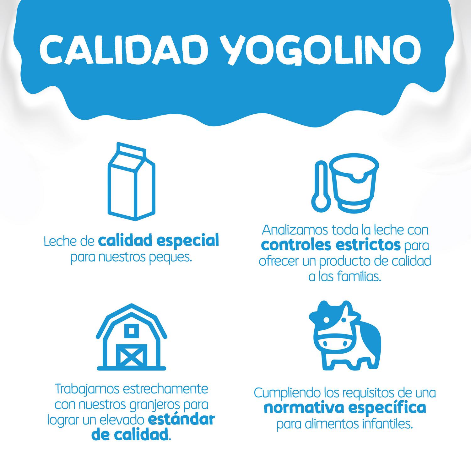 Postre lácteo fresa desde 8 meses Nestlé Yogolino sin gluten pack de 4 unidades de 100 g. — otra vista del envase