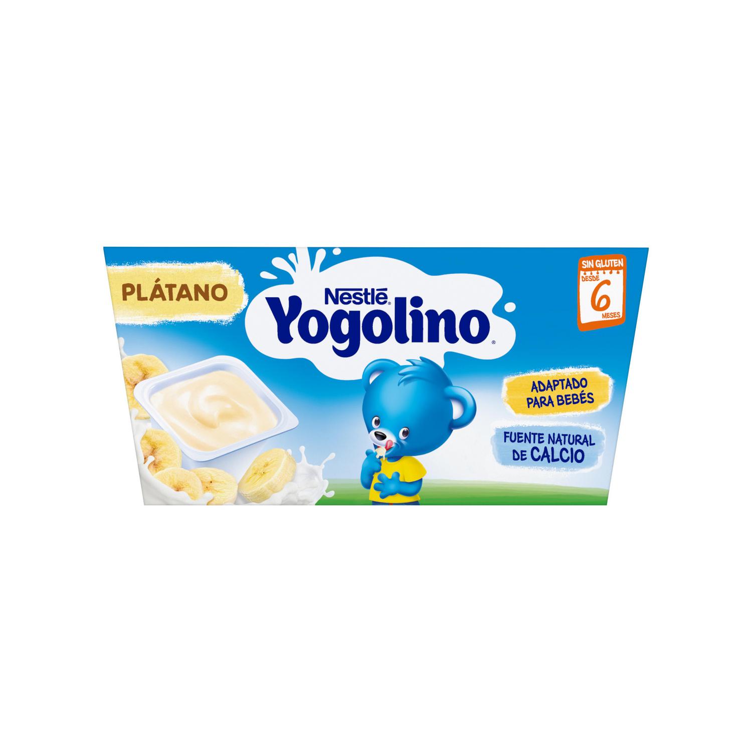 Postre lácteo de plátano desde 6 meses Nestlé Yogolino sin gluten pack de 4 unidades de 100 g. — otra vista del envase