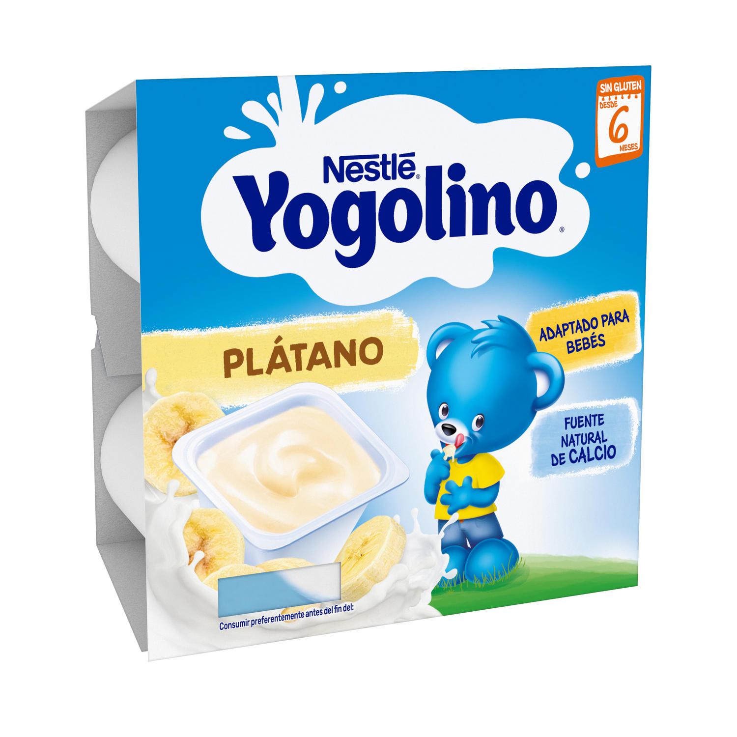 Postre lácteo de plátano desde 6 meses Nestlé Yogolino sin gluten pack de 4 unidades de 100 g. — otra vista del envase