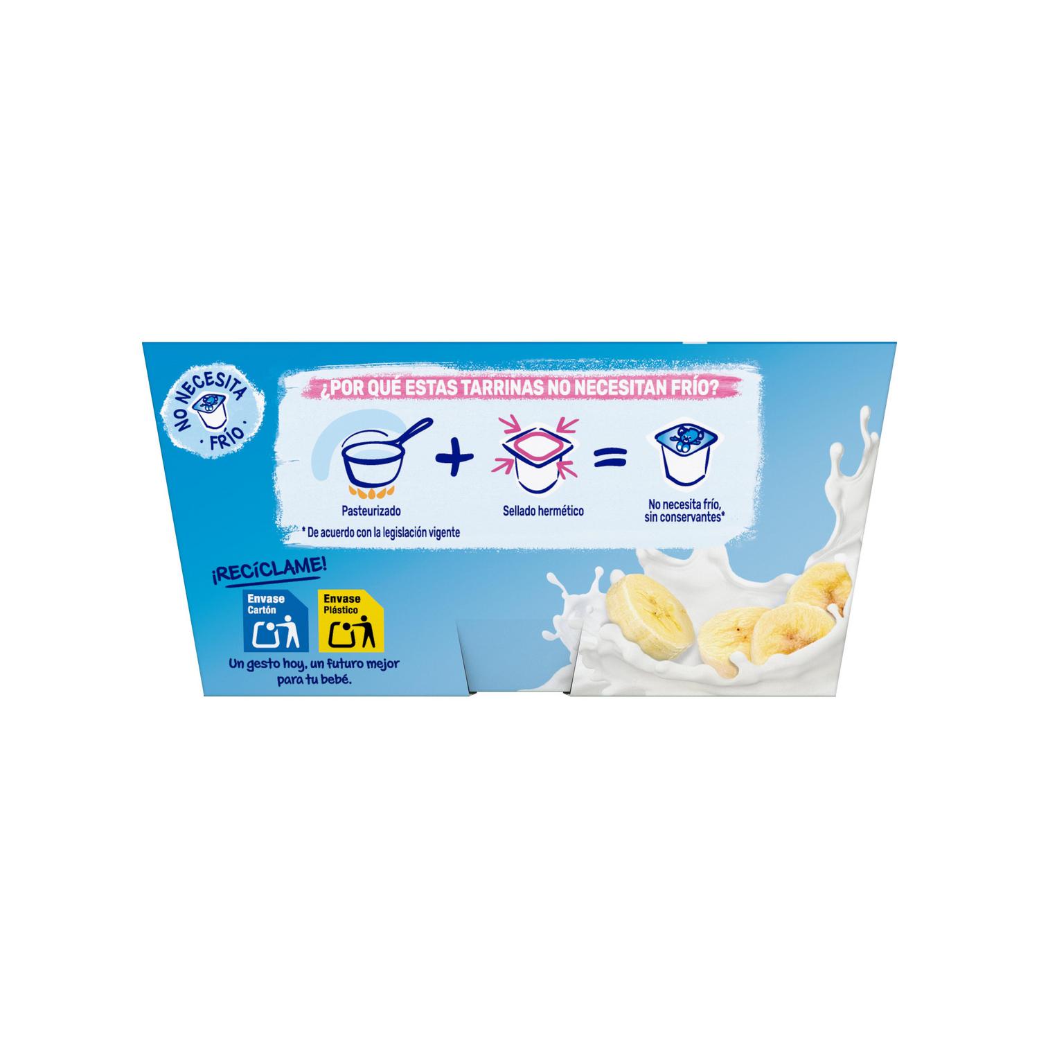 Postre lácteo de plátano desde 6 meses Nestlé Yogolino sin gluten pack de 4 unidades de 100 g. — otra vista del envase
