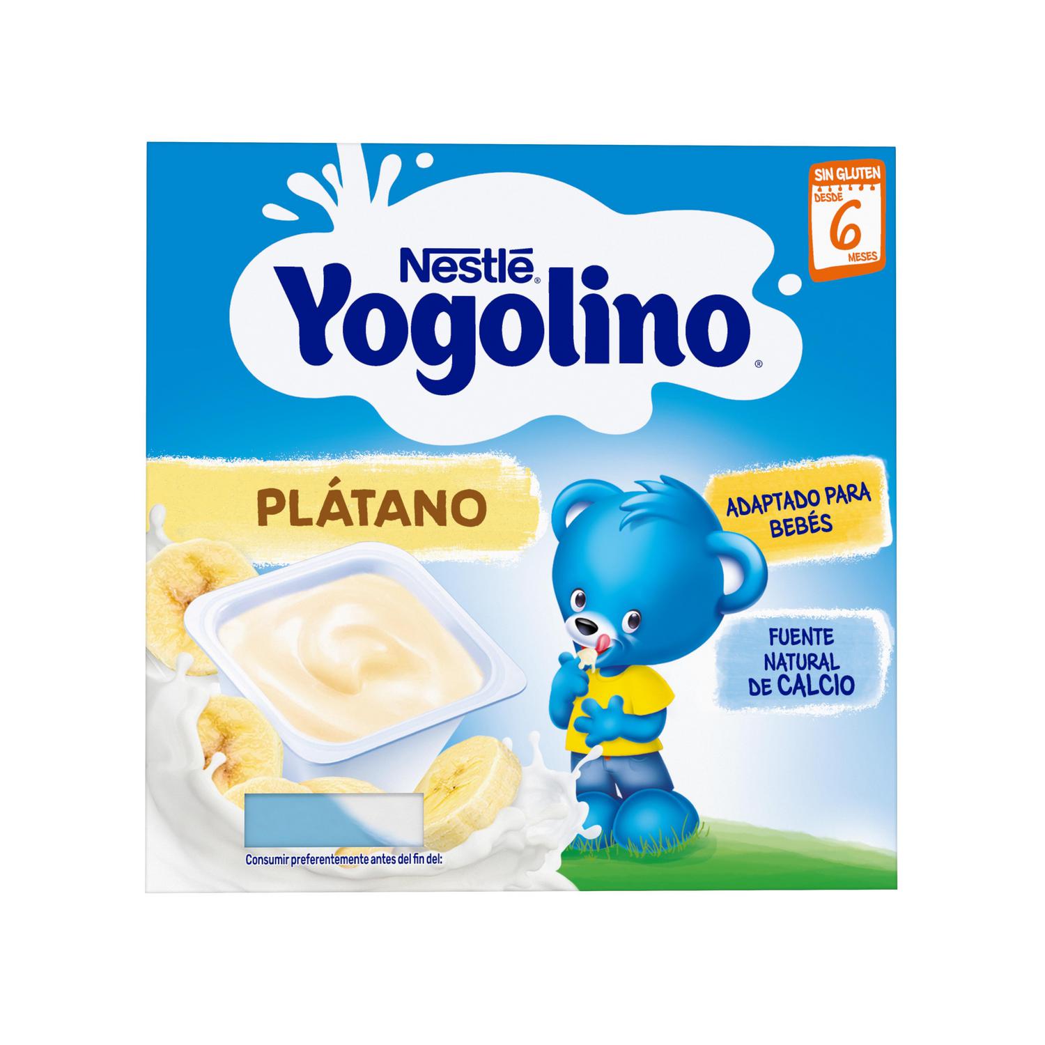 Postre lácteo de plátano desde 6 meses Nestlé Yogolino sin gluten pack de 4 unidades de 100 g. — otra vista del envase