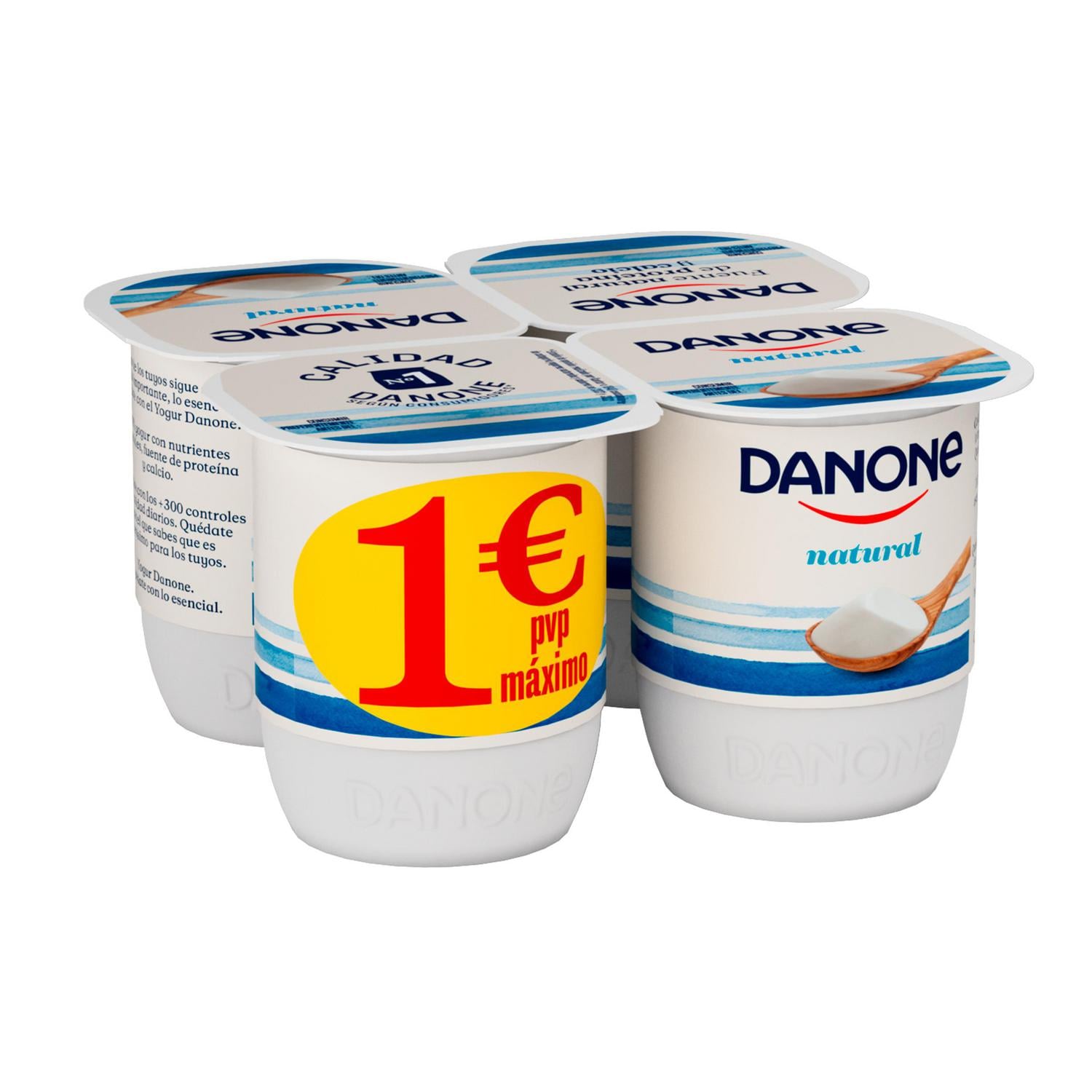 Yogur natural Danone sin gluten pack de 4 unidades de 120 g. — otra vista del envase