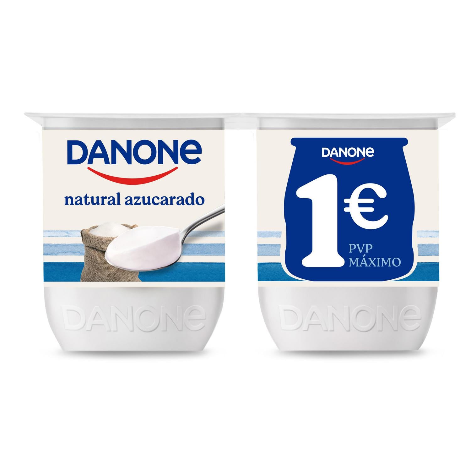 Yogur natural azucarado Danone sin gluten pack de 4 unidades de 120 g. — otra vista del envase