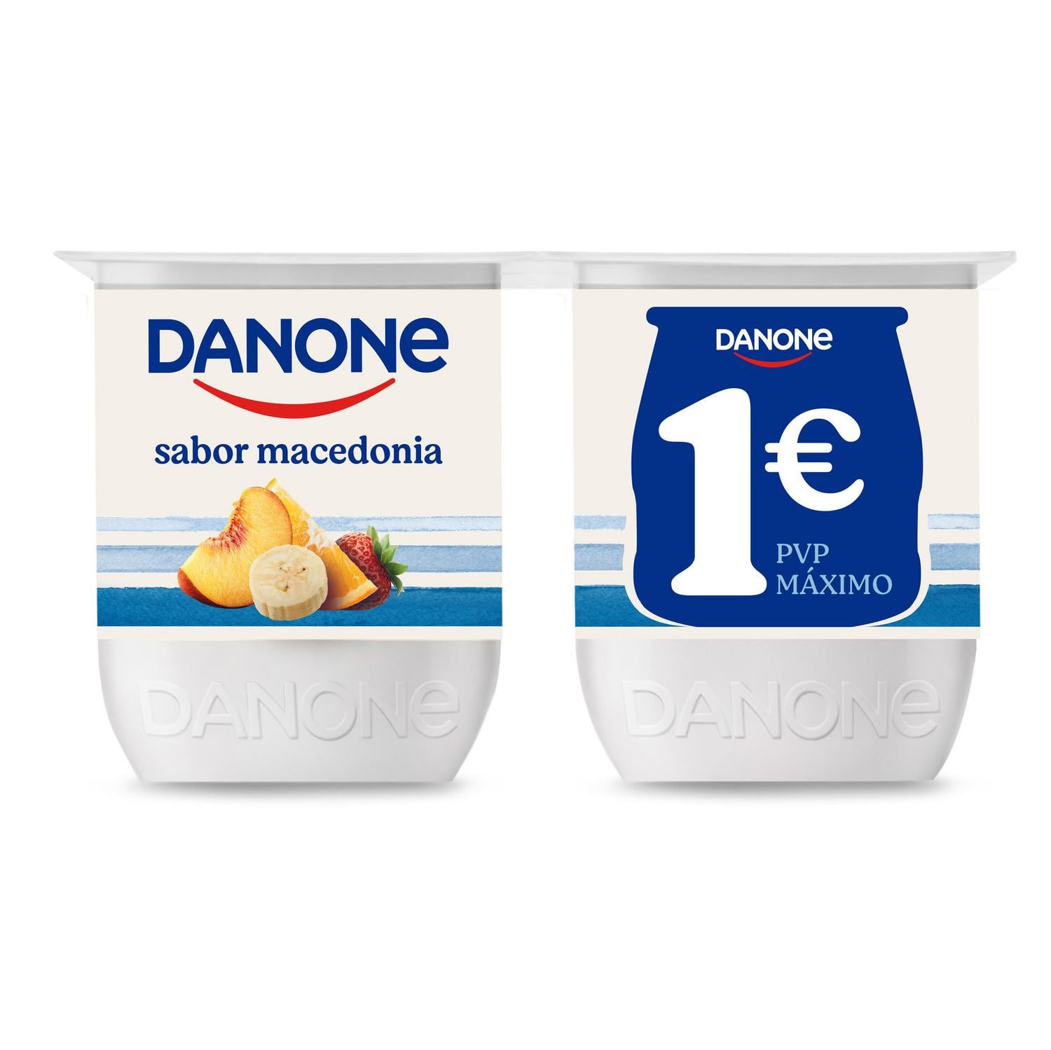 Yogur sabor macedonia Danone sin gluten pack de 4 unidades de 120 g. — otra vista del envase