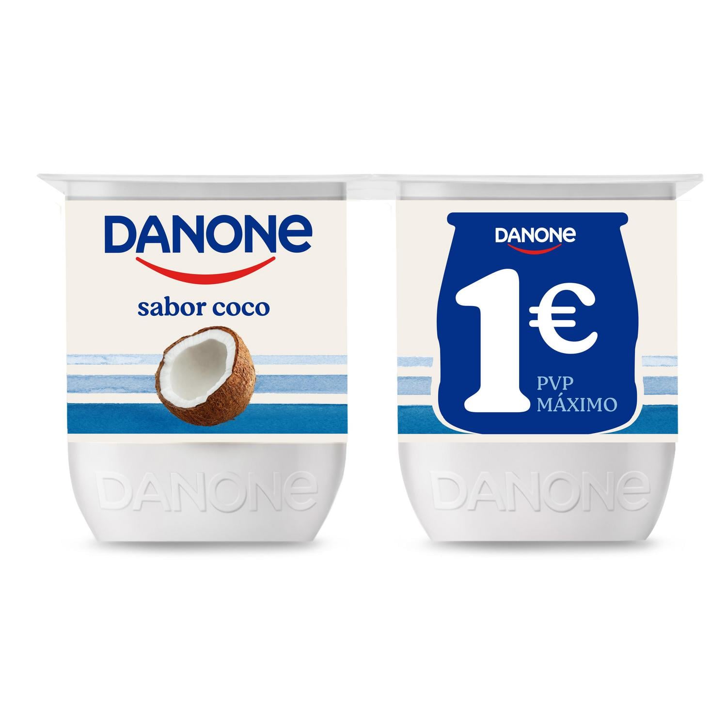 Yogur sabor coco Danone sin gluten pack de 4 unidades de 120 g. — otra vista del envase