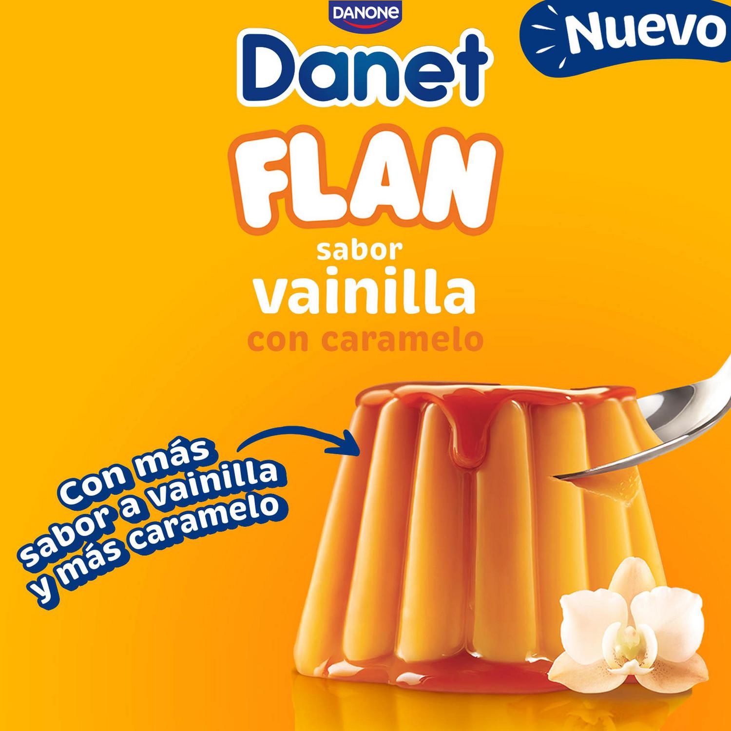 Flan de vainilla Danone Danet sin gluten pack de 4 unidades de 95 g. — otra vista del envase