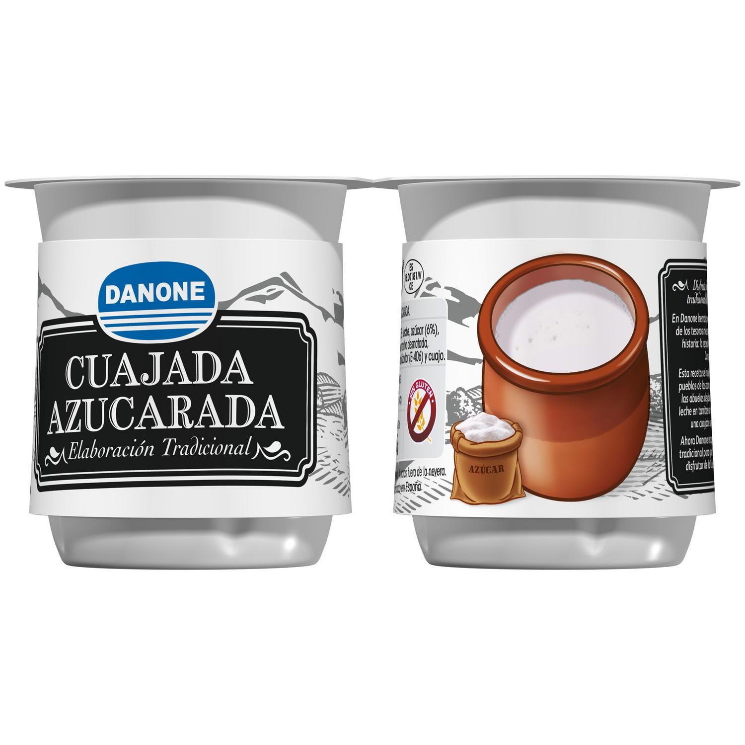 Cuajada azucarada Danone sin gluten pack de 2 unidades de 135 g. — otra vista del envase