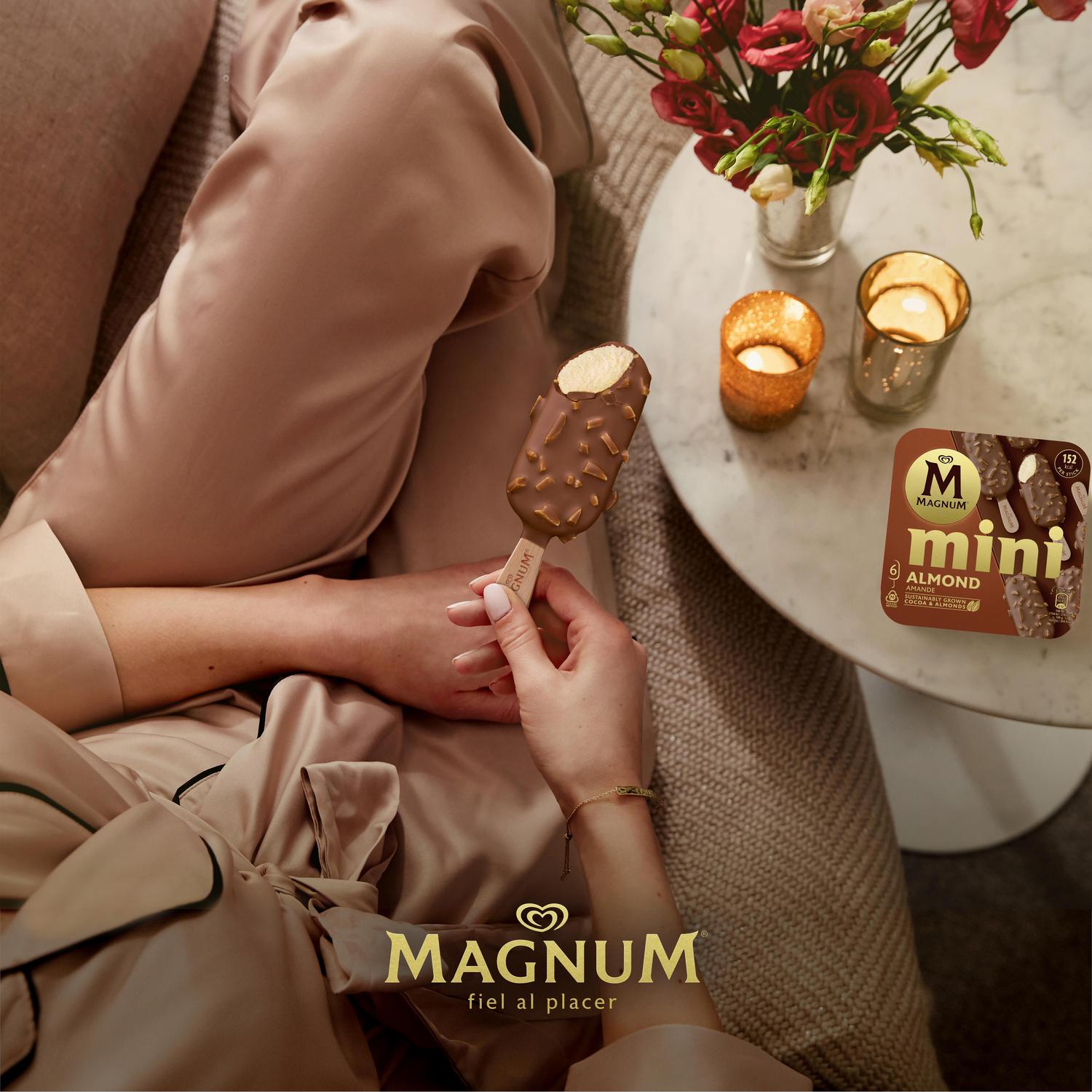 Bombón mini helado de vainilla Almond Magnum sin gluten 6 ud. — otra vista del envase