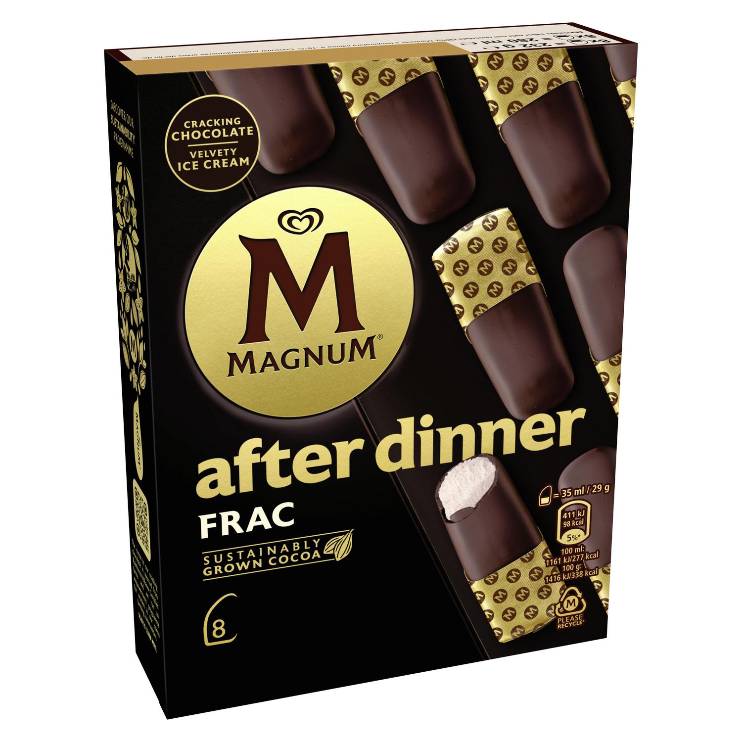 Helado Bombóm Magnum After Dinner Frac sin gluten 8 ud. — otra vista del envase