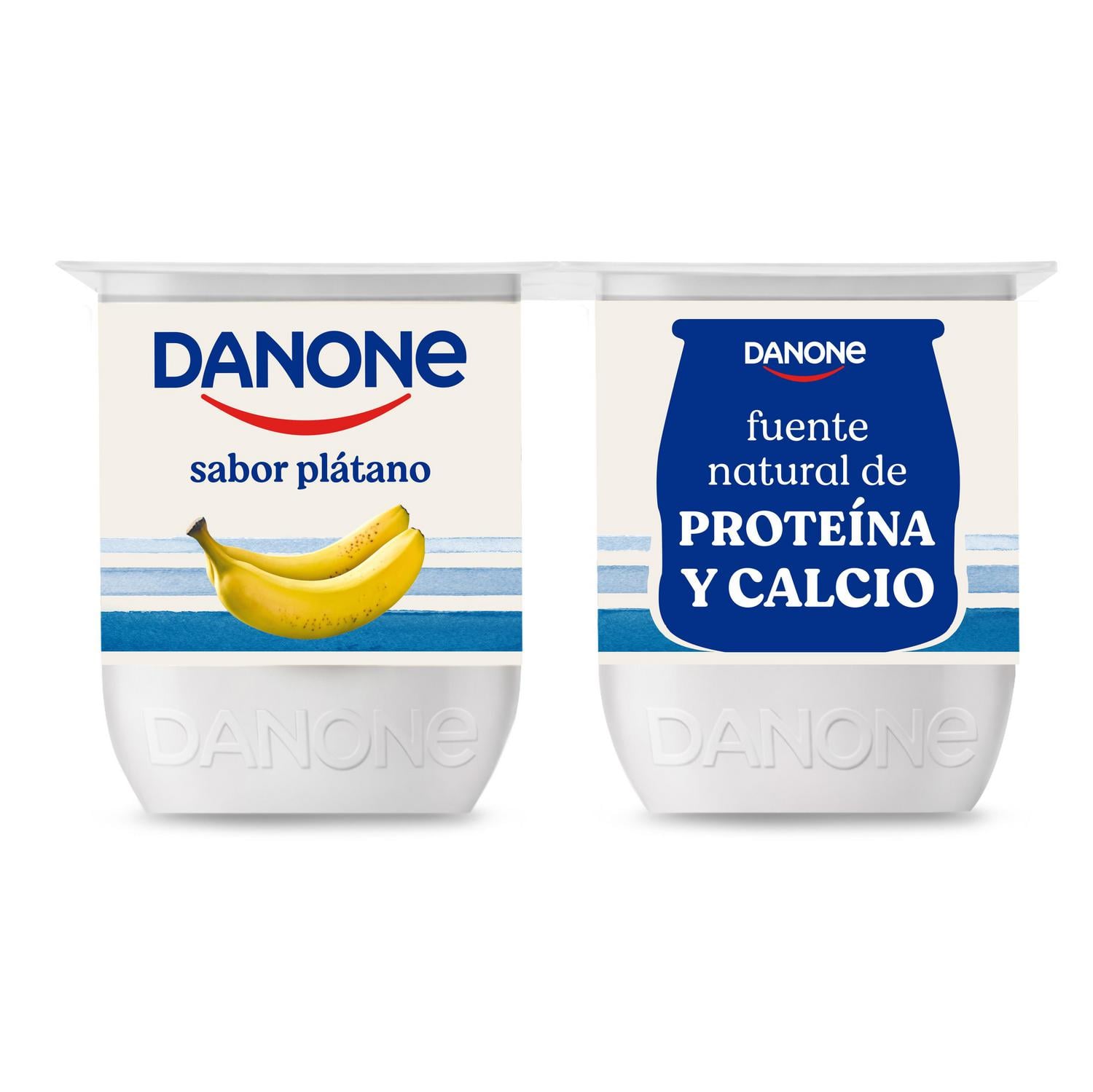 Yogur sabor plátano Danone sin gluten pack de 4 unidades de 120 g. — otra vista del envase