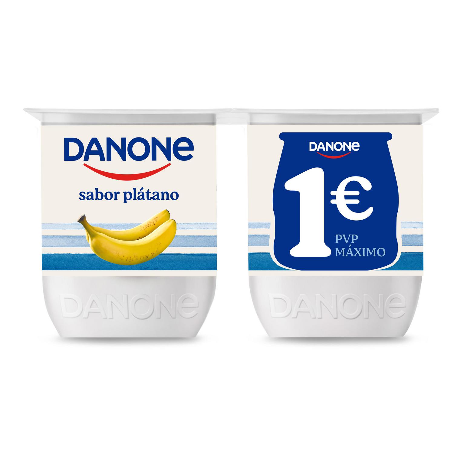 Yogur sabor plátano Danone sin gluten pack de 4 unidades de 120 g. — otra vista del envase