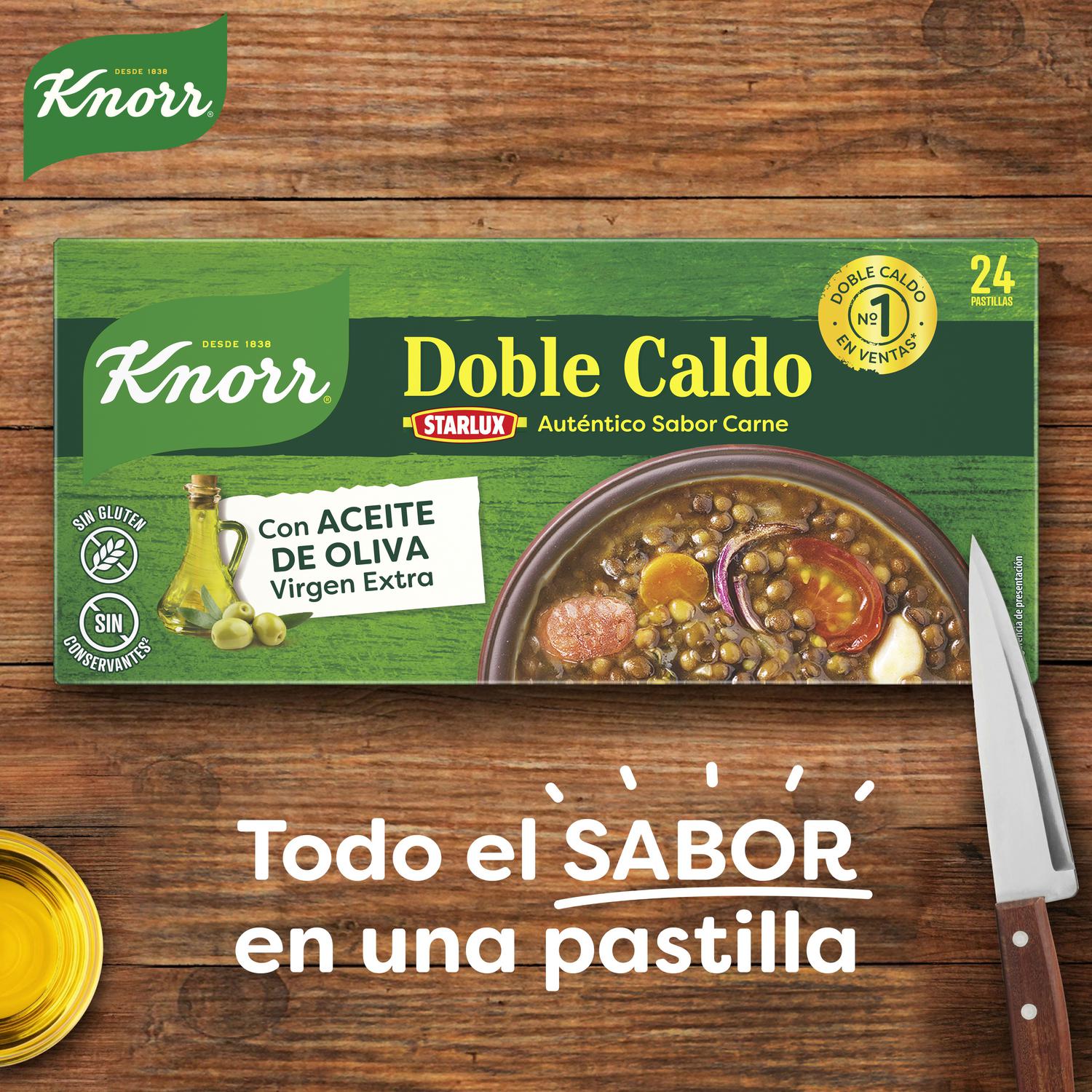 Caldo de carne Knorr sin gluten 24 pastillas — otra vista del envase