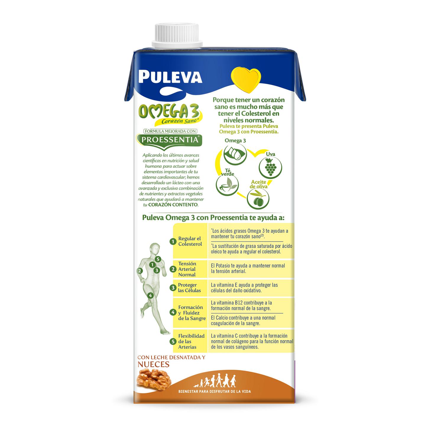 Preparado lácteo con nueces Omega 3 Puleva sin gluten brik 1 l. — otra vista del envase
