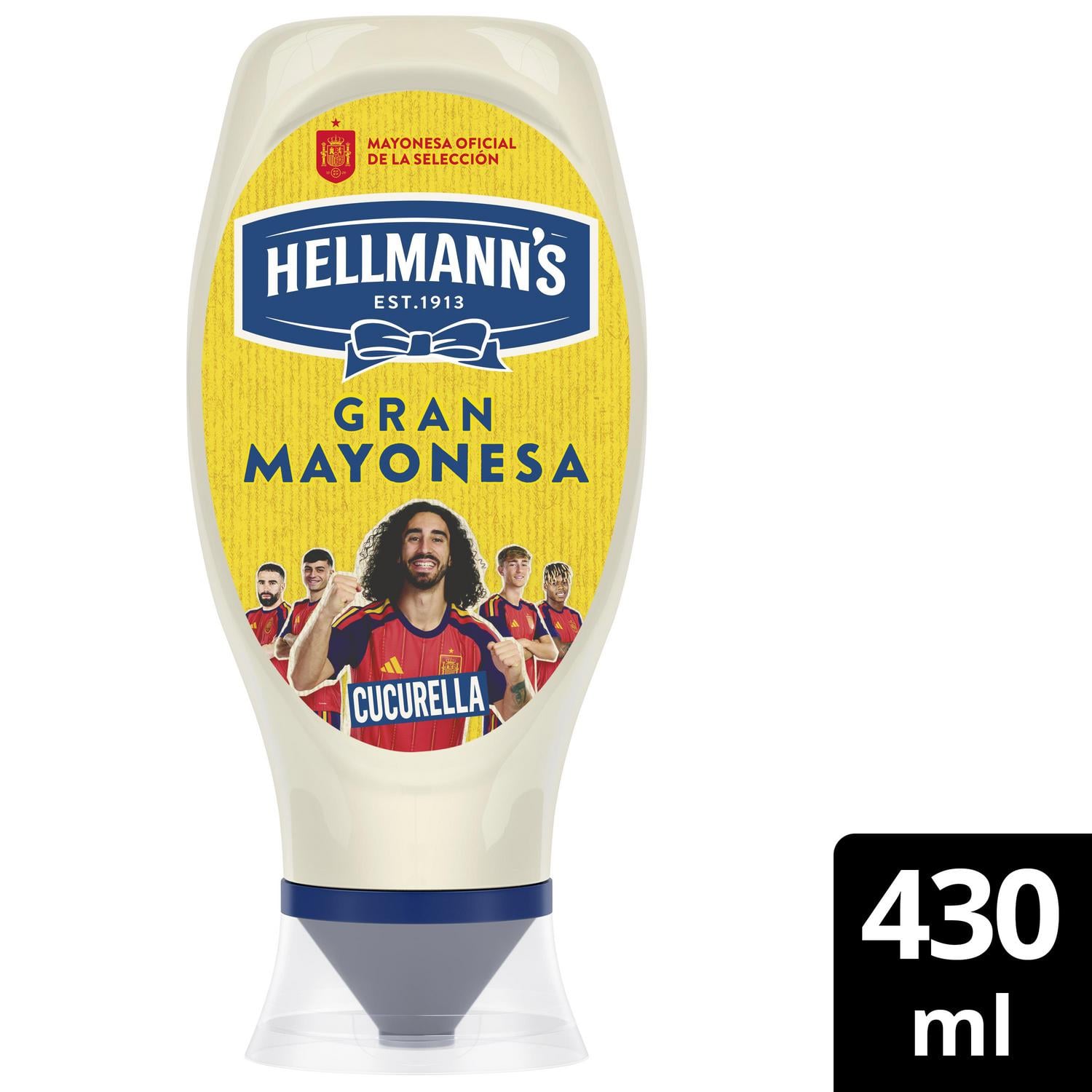 Mayonesa Hellmann's sin gluten y sin lactosa envase 430 ml. — otra vista del envase