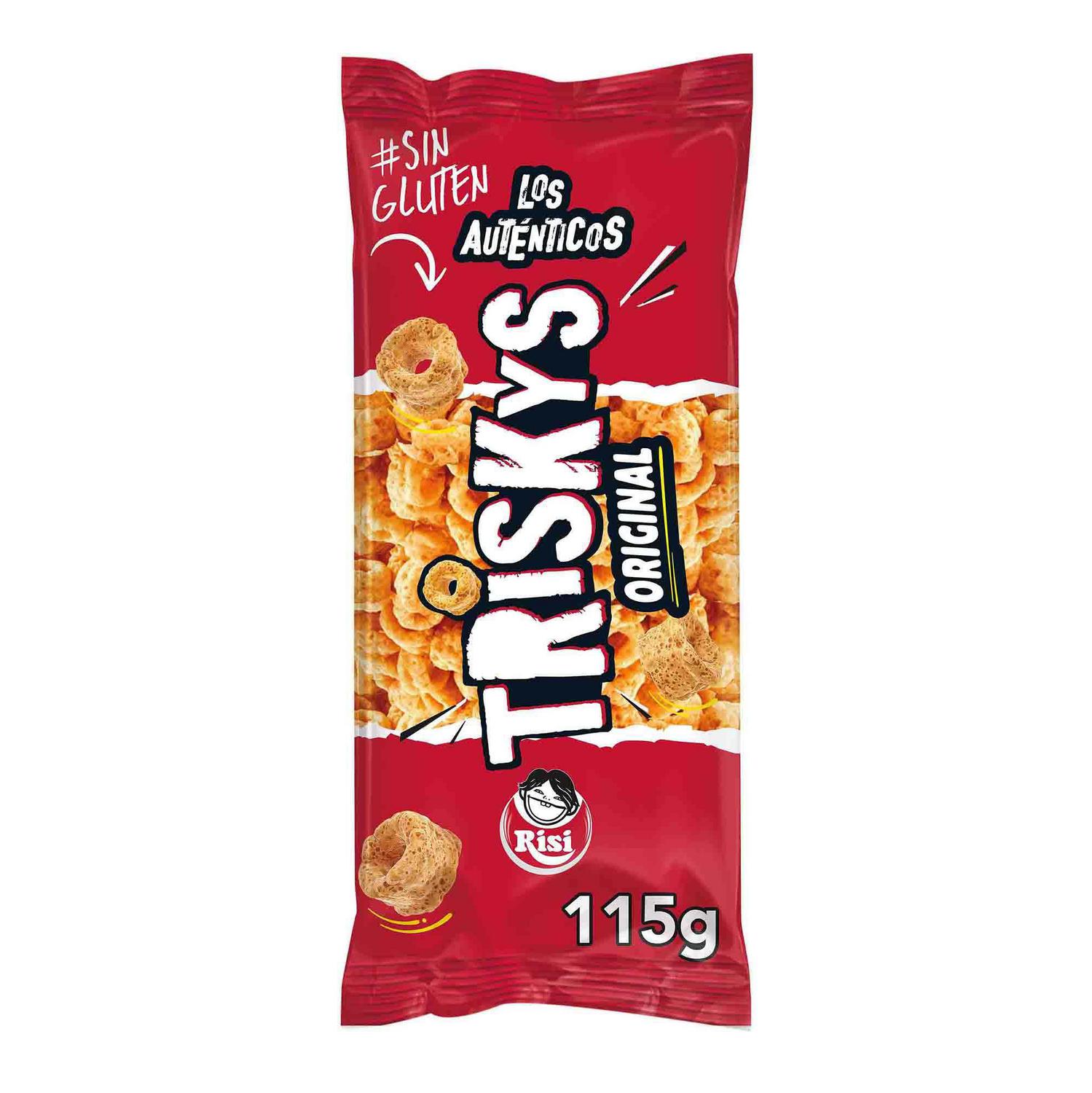 Aperitivo de maíz Triskys Risi sin gluten 115 g. — otra vista del envase
