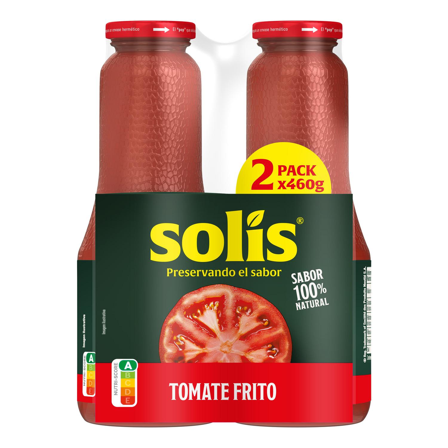 Tomate frito Solís sin gluten pack 2 tarros de 460 g. — otra vista del envase