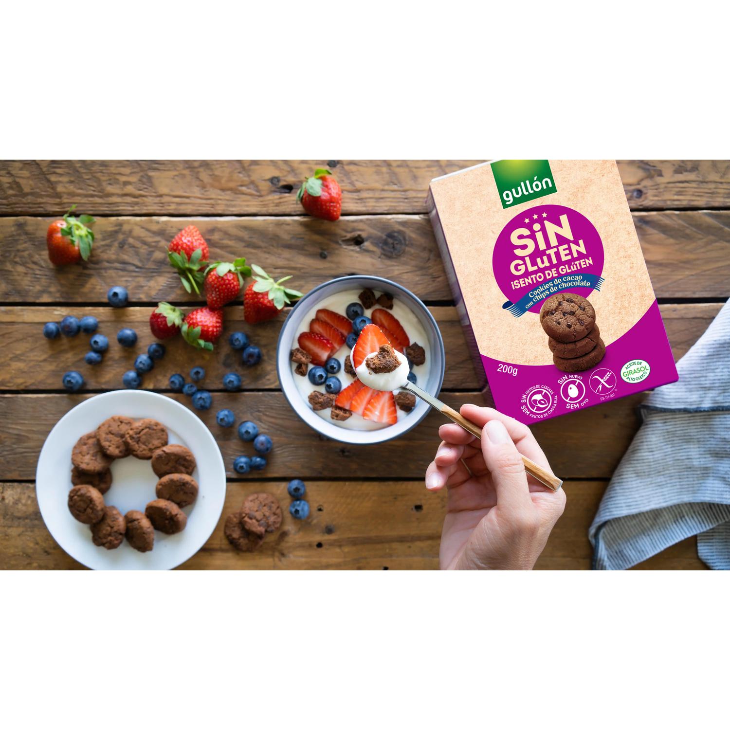 Galletas de cacao con pepitas de chocolate Gullón sin gluten 200 g. — otra vista del envase