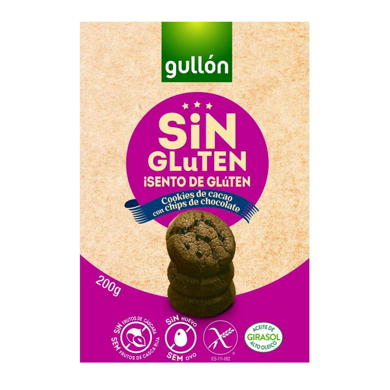 Galletas de cacao con pepitas de chocolate Gullón sin gluten 200 g. — otra vista del envase