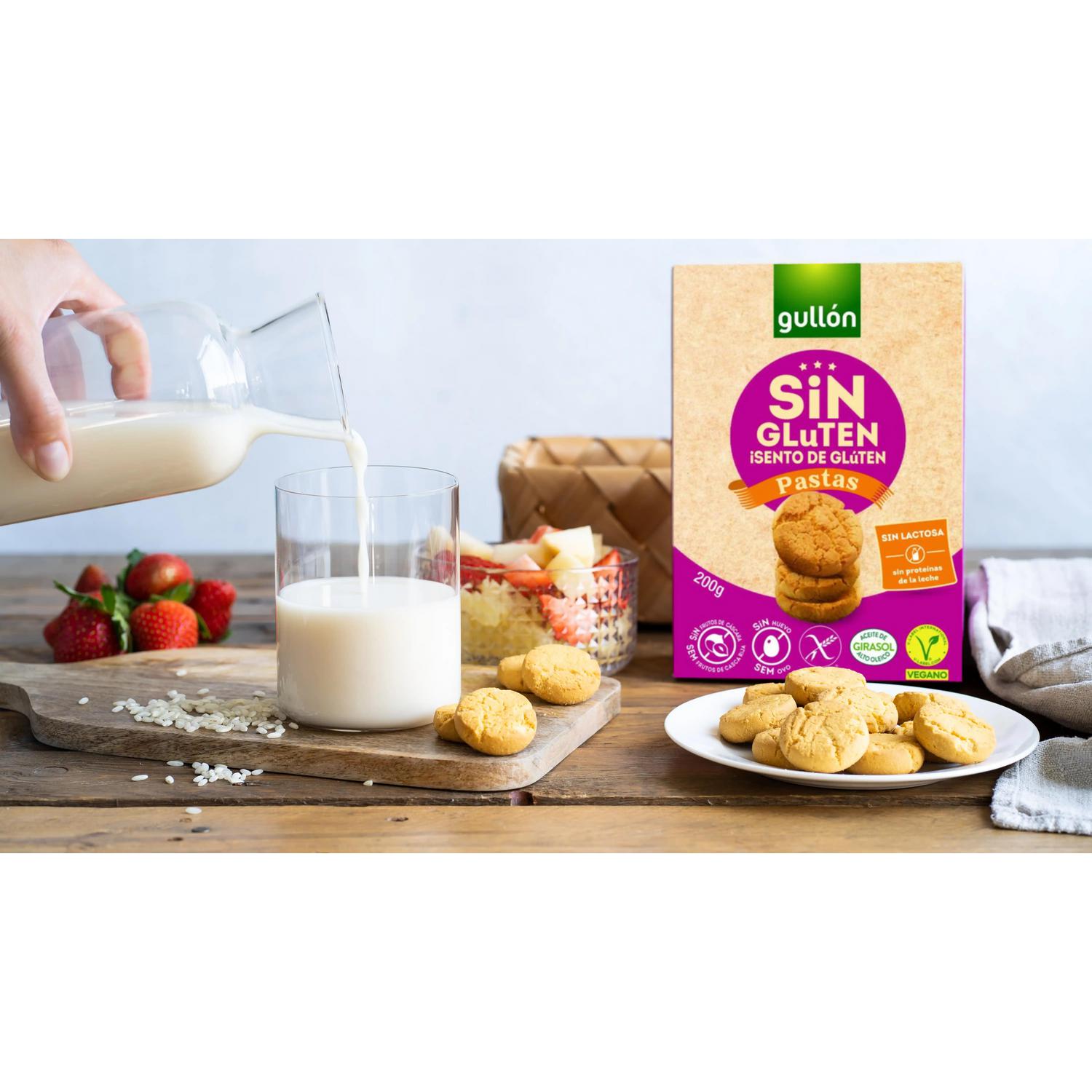Pastas Gullón sin gluten y sin lactosa 200 g. — otra vista del envase