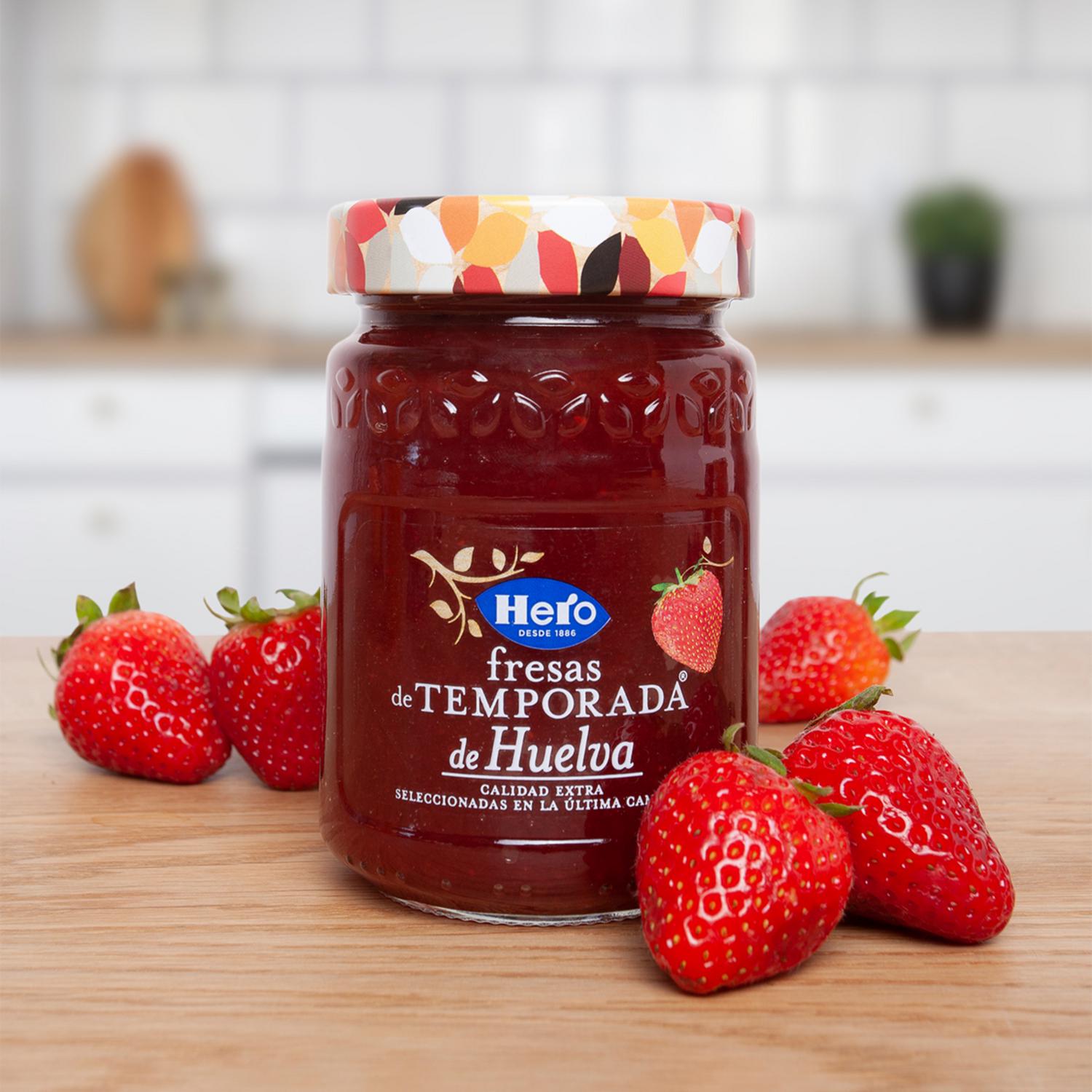 Mermelada de fresa Temporada Hero sin gluten 350 g. — otra vista del envase