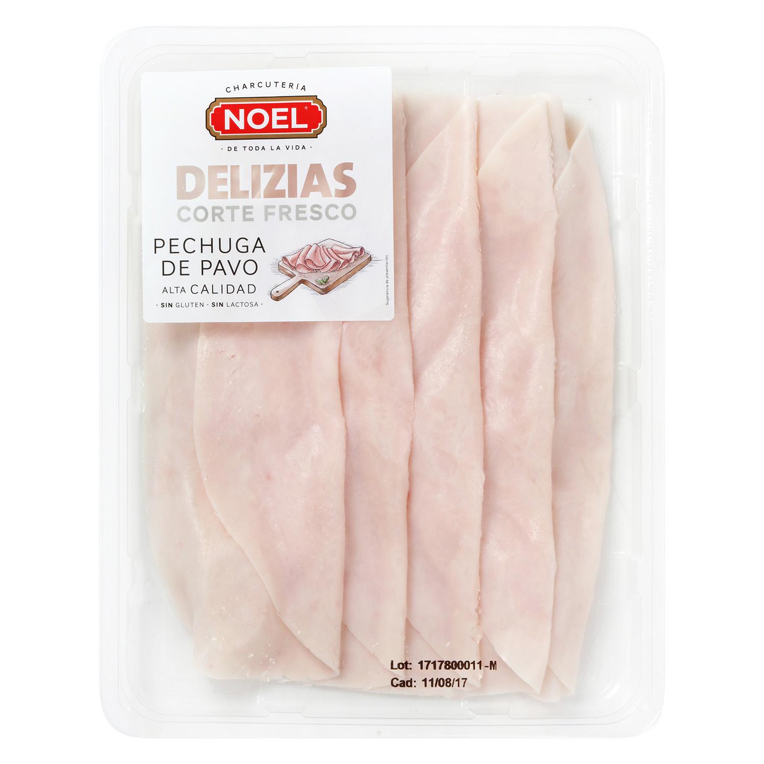 Pechuga de Pavo en lonchas Noel Delizias sin gluten y sin lactosa 110 g — otra vista del envase
