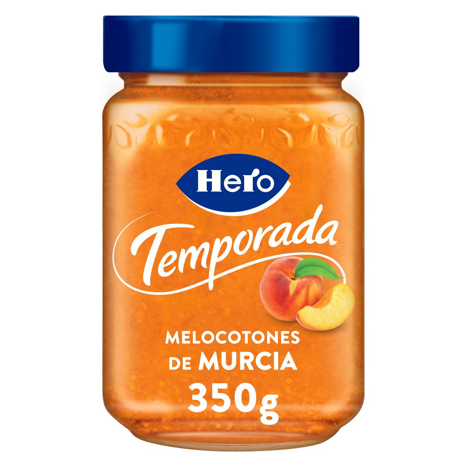 Mermelada de melocotón Temporada Hero sin gluten 350 g. — otra vista del envase