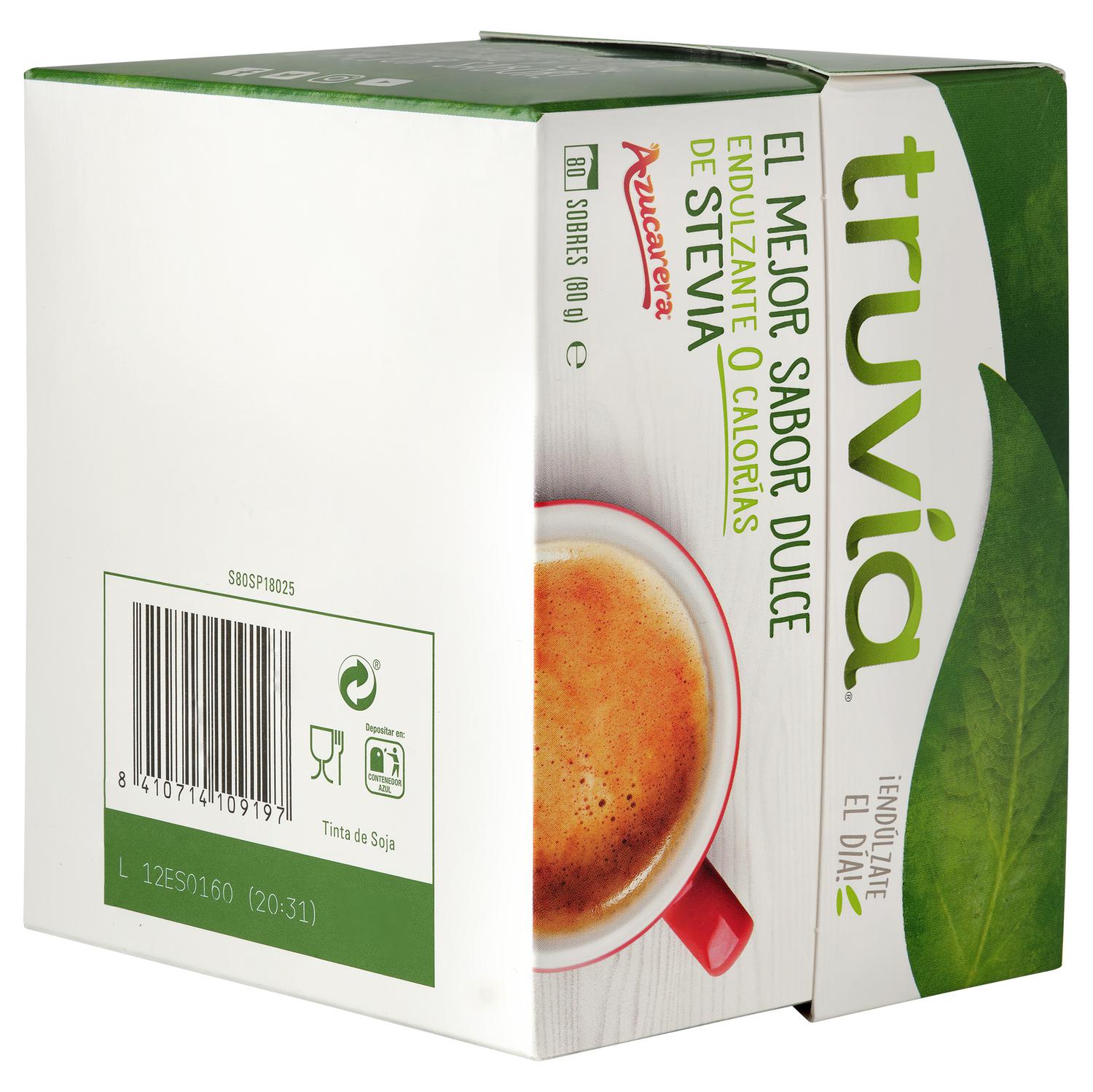 Endulzante en sobres Truvia sin gluten 80 unidades de 1 g. — otra vista del envase