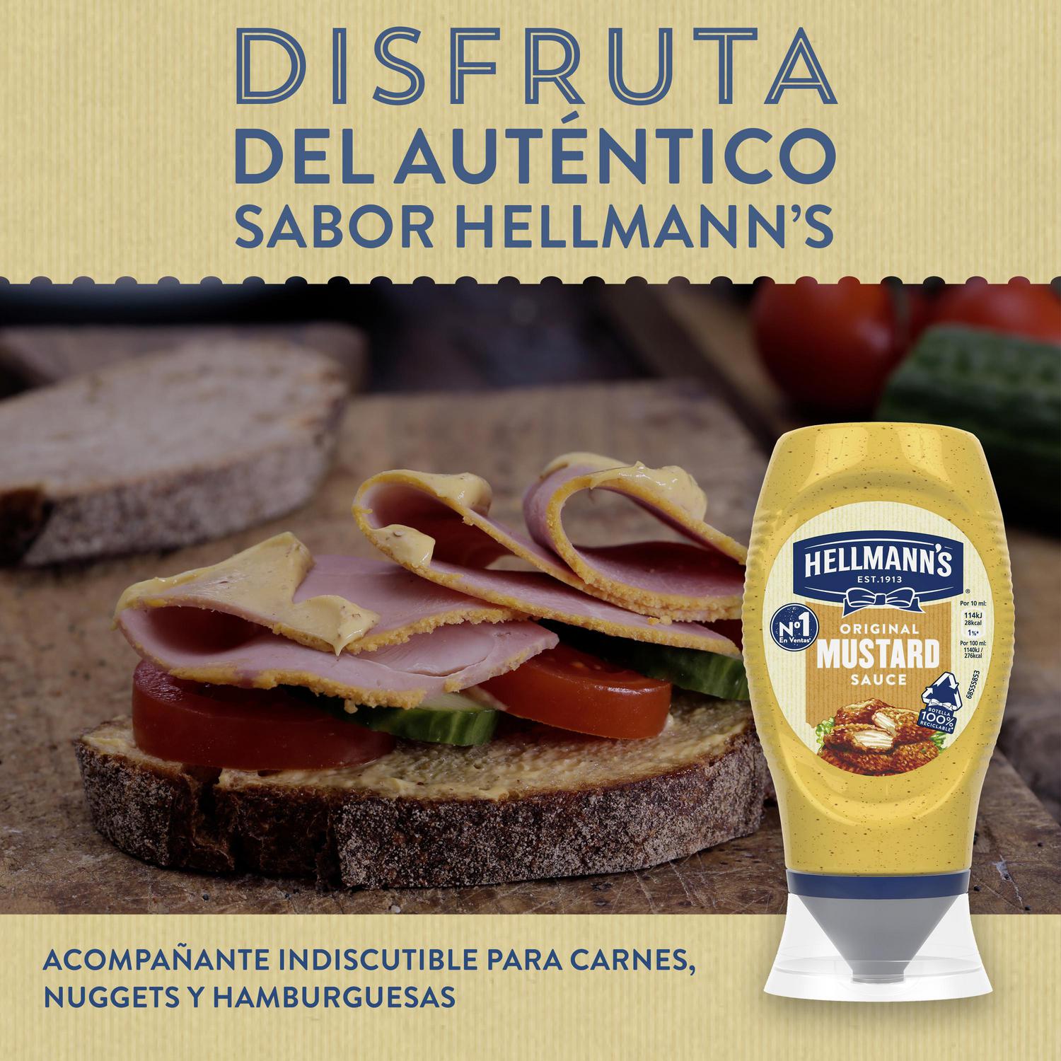 Mostaza Hellmann's sin gluten envase 250 ml. — otra vista del envase