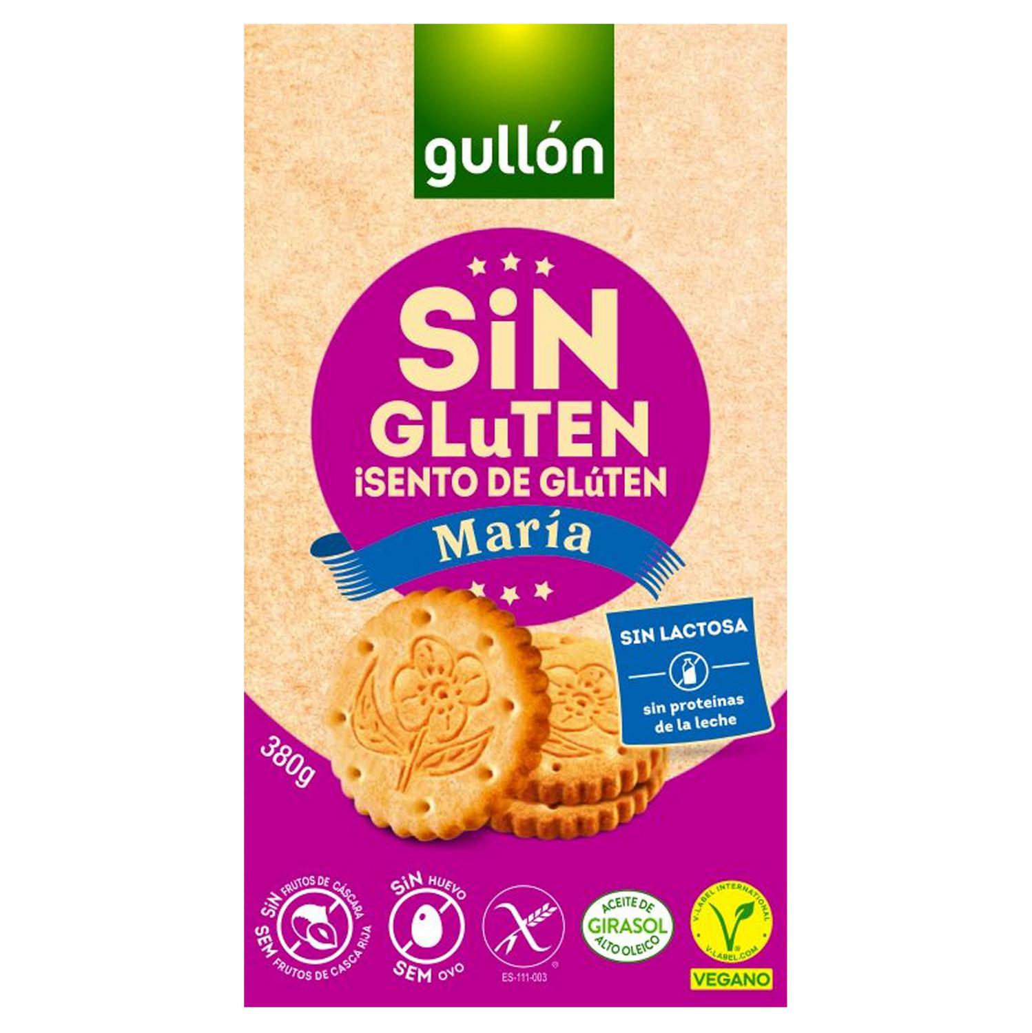 Galletas María Gullón sin gluten y sin lactosa 380 g. — otra vista del envase