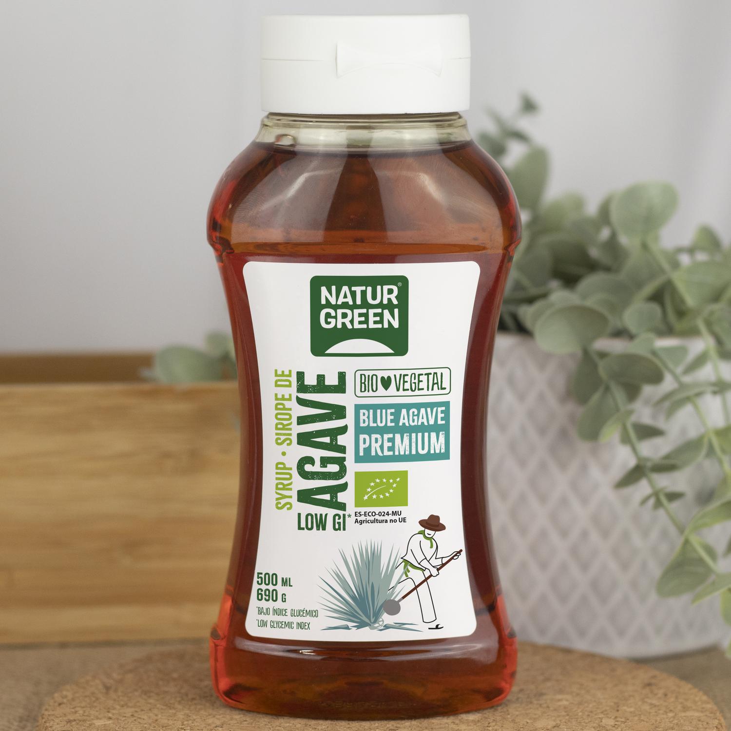 Sirope de agave ecológico Naturgreen sin gluten 690 g. — otra vista del envase