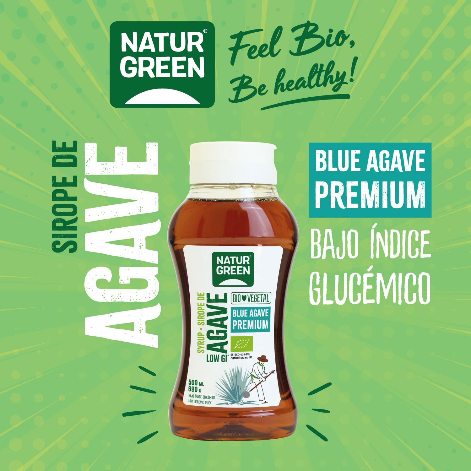 Sirope de agave ecológico Naturgreen sin gluten 690 g. — otra vista del envase