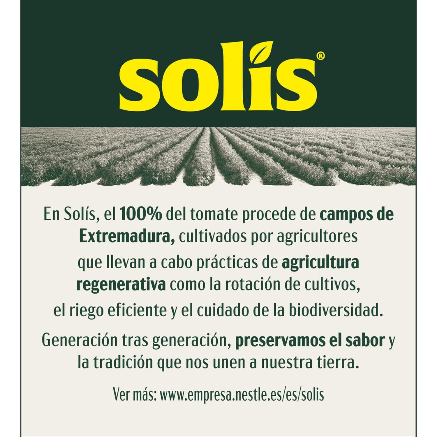 Tomate frito Solis sin gluten pack 3 brik de 200 g. — otra vista del envase