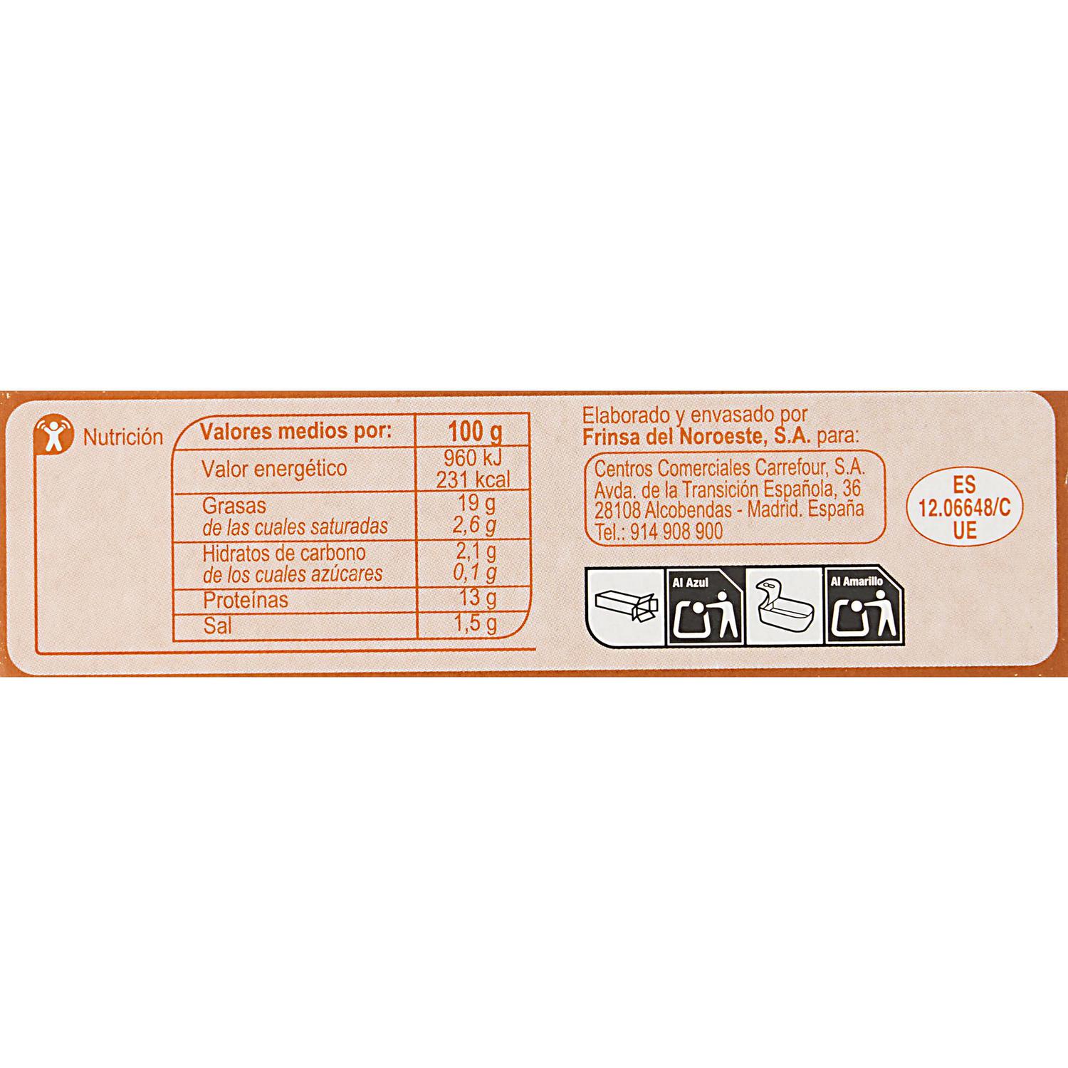 Mejillones en escabeche 13-18 Extra Carrefour sin gluten 69 g. — otra vista del envase