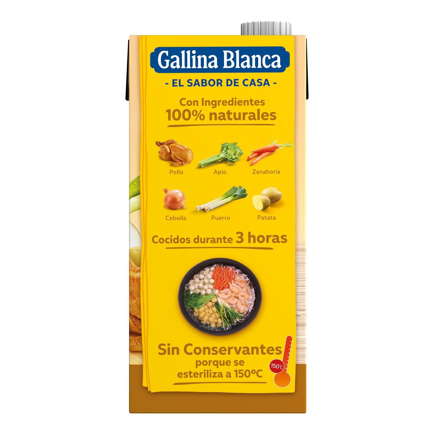 Caldo de pollo casero suave Gallina Blanca sin gluten 1 l. — otra vista del envase
