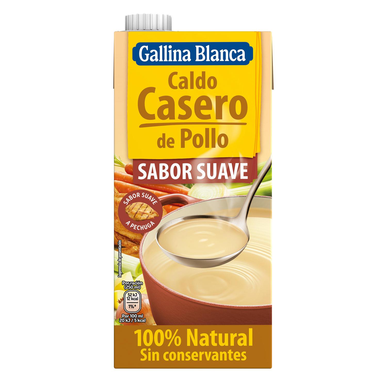 Caldo de pollo casero suave Gallina Blanca sin gluten 1 l. — otra vista del envase