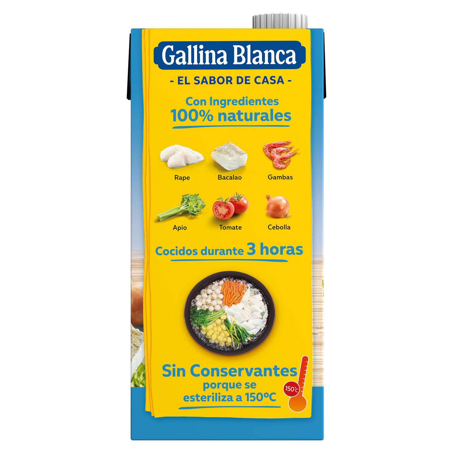 Caldo casero de pescado Gallina Blanca sin gluten 1 l. — otra vista del envase