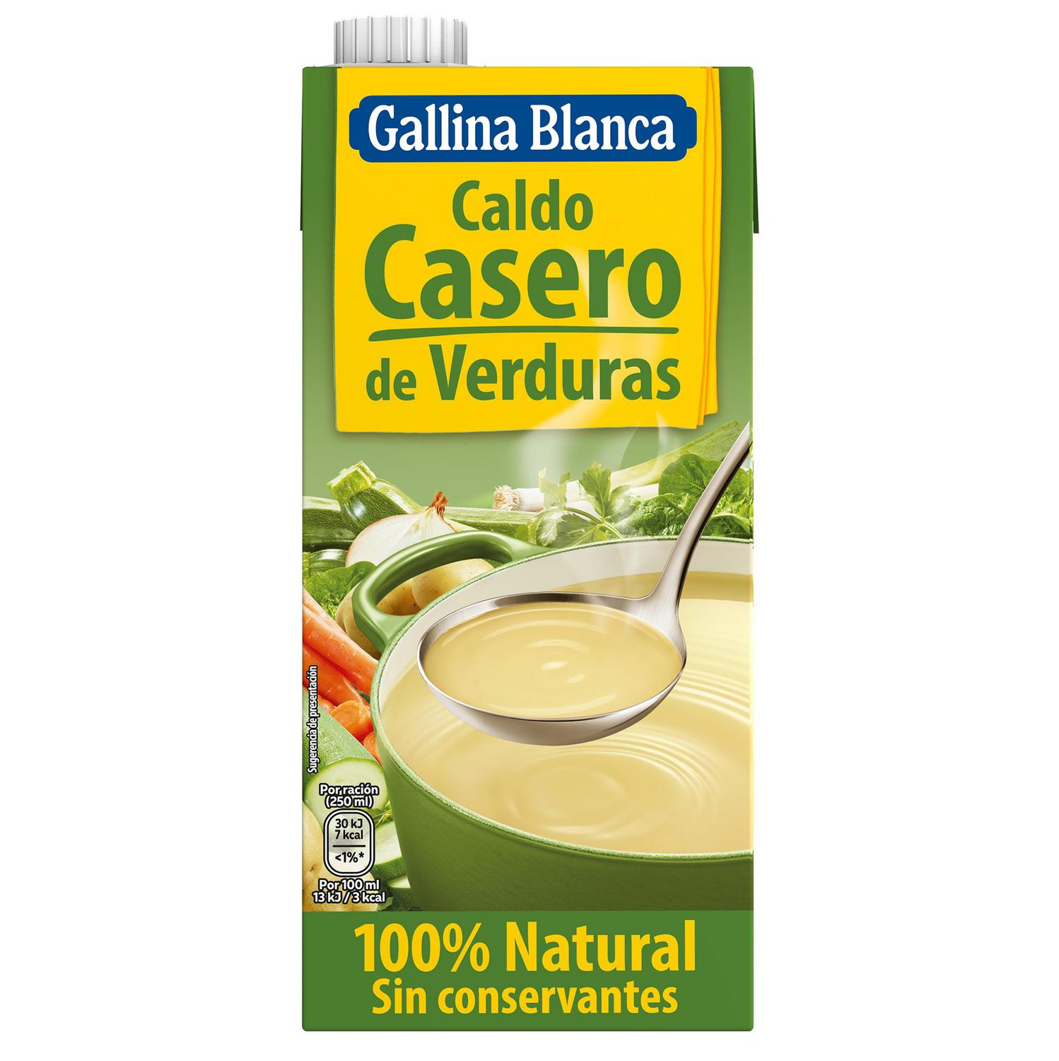 Caldo casero de verduras Gallina Blanca sin gluten 1 l. — otra vista del envase