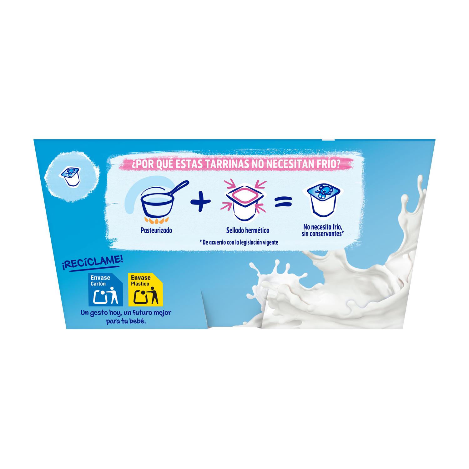 Postre lácteo natural desde 6 meses Nestlé Yogolino sin gluten pack de 4 unidades de 100 g. — otra vista del envase