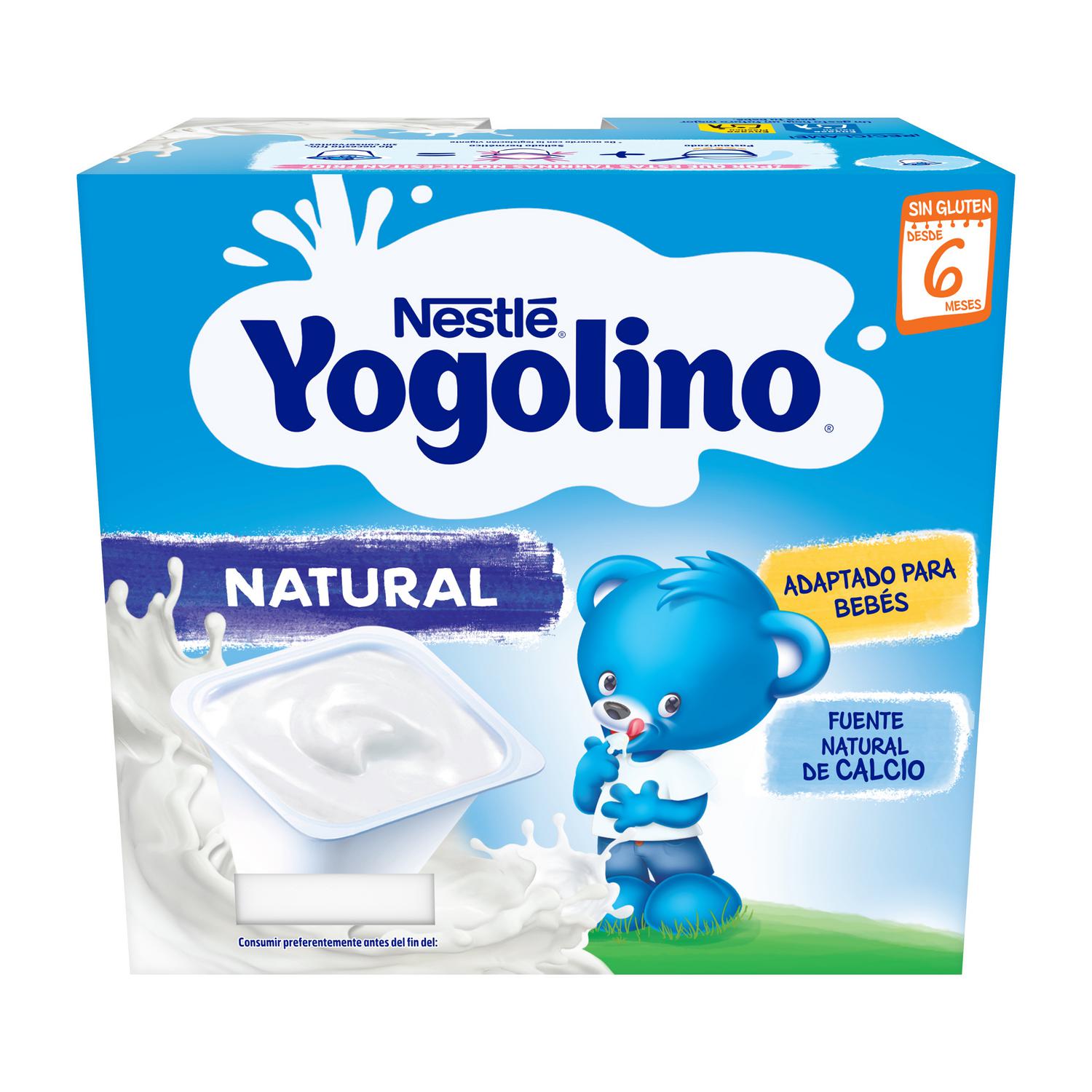 Postre lácteo natural desde 6 meses Nestlé Yogolino sin gluten pack de 4 unidades de 100 g. — otra vista del envase