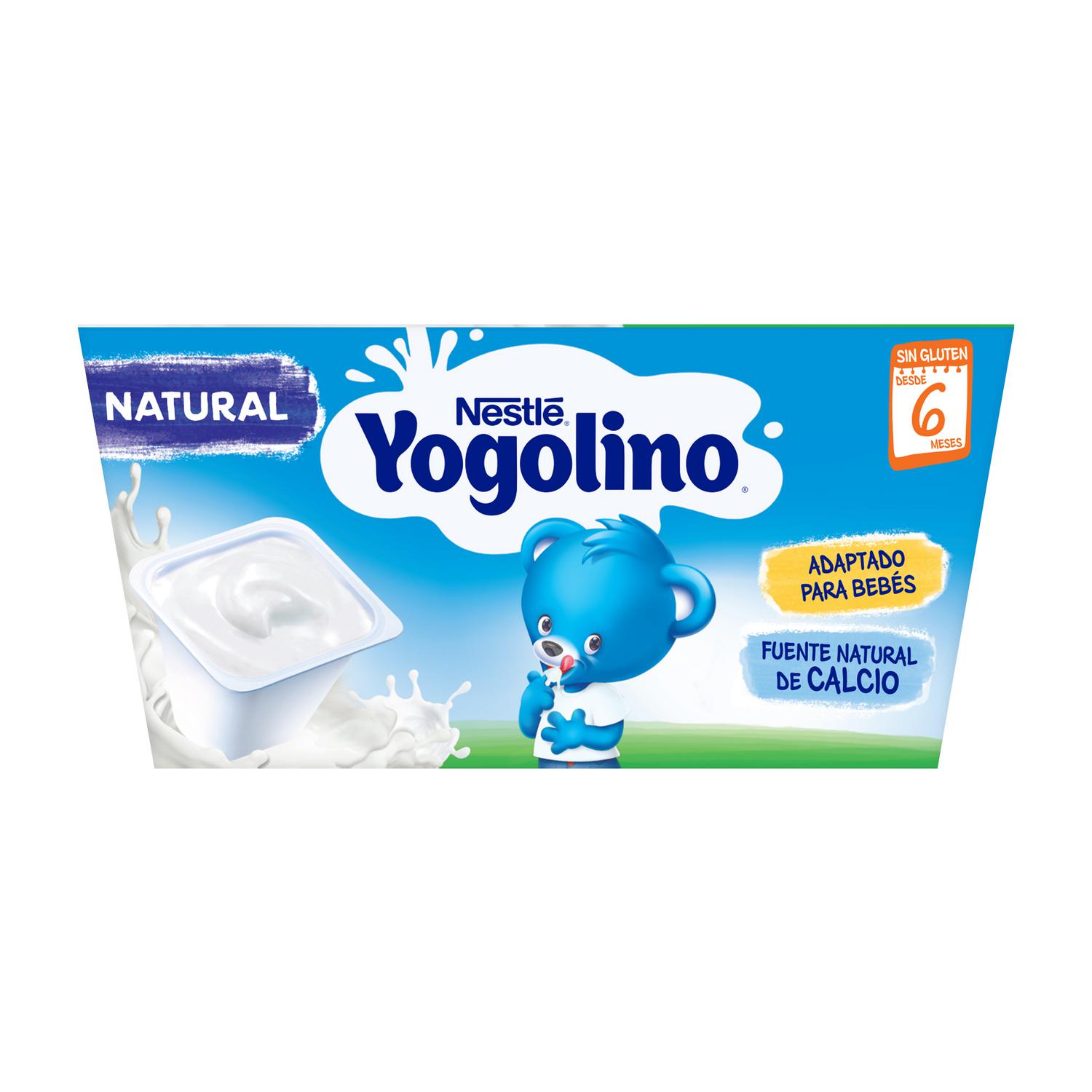 Postre lácteo natural desde 6 meses Nestlé Yogolino sin gluten pack de 4 unidades de 100 g. — otra vista del envase